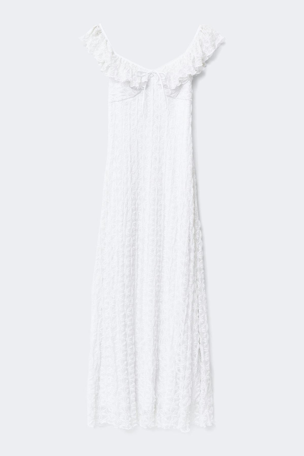 Lace frill maxi dress
