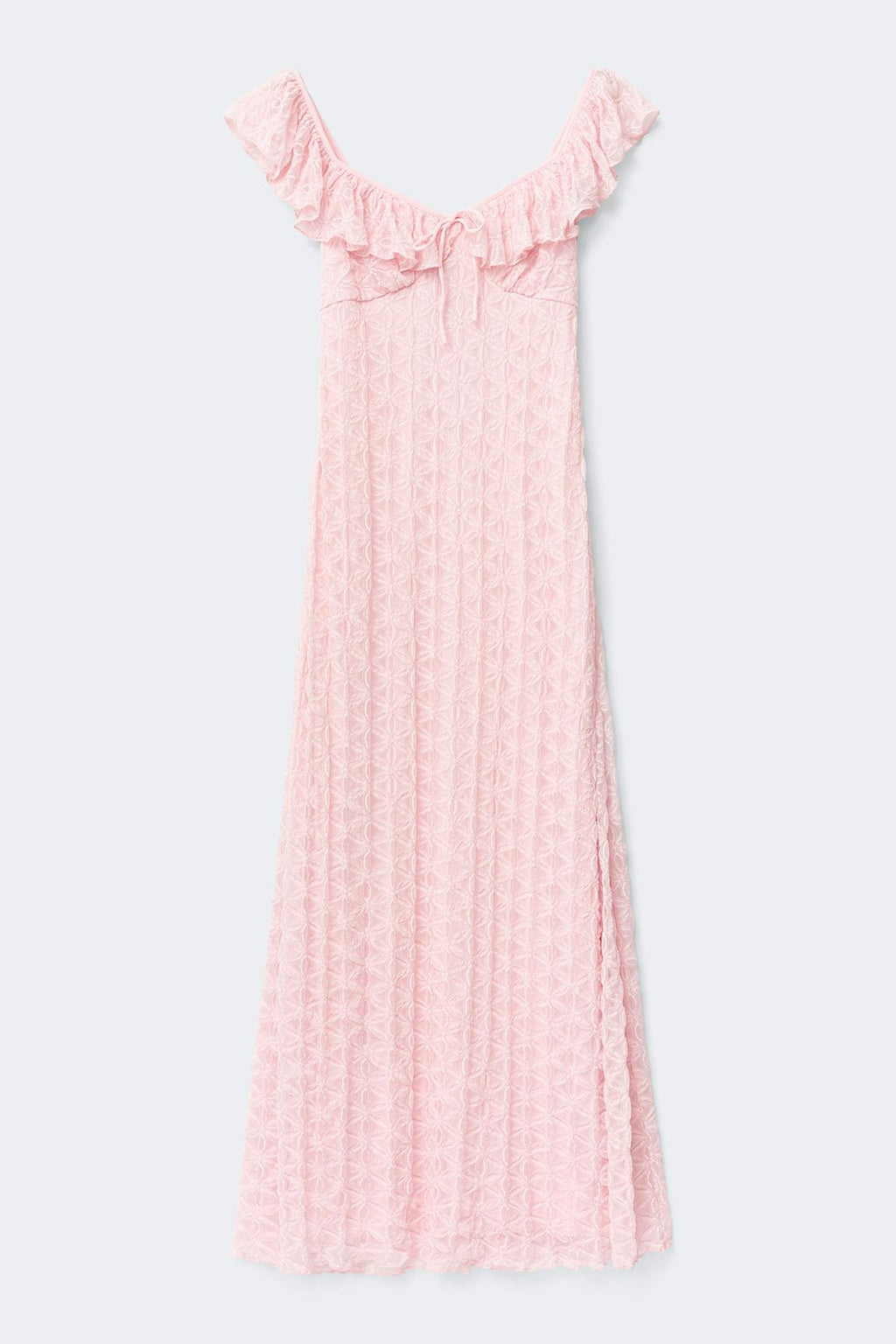 Lace frill maxi dress