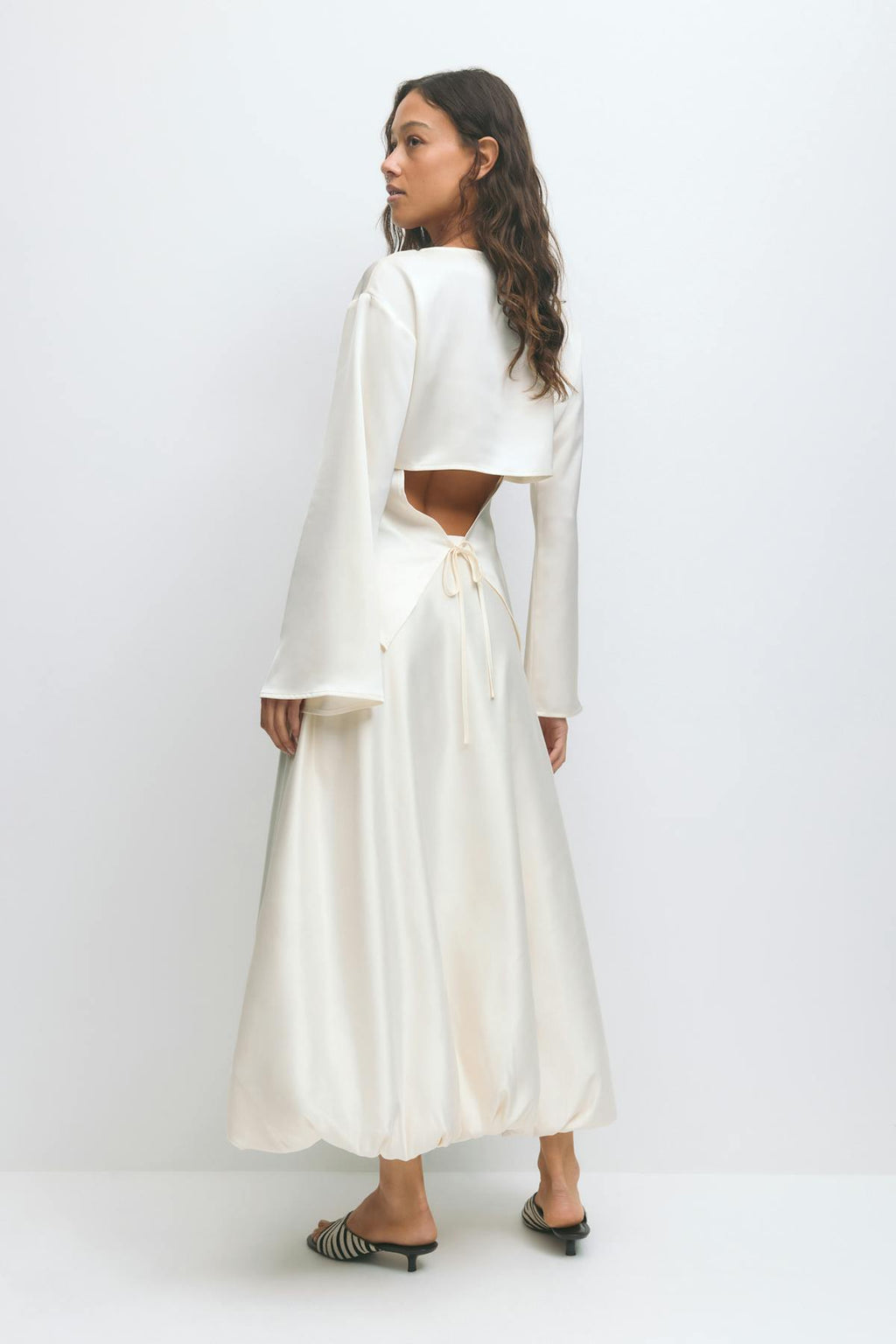 Open back satin blouse