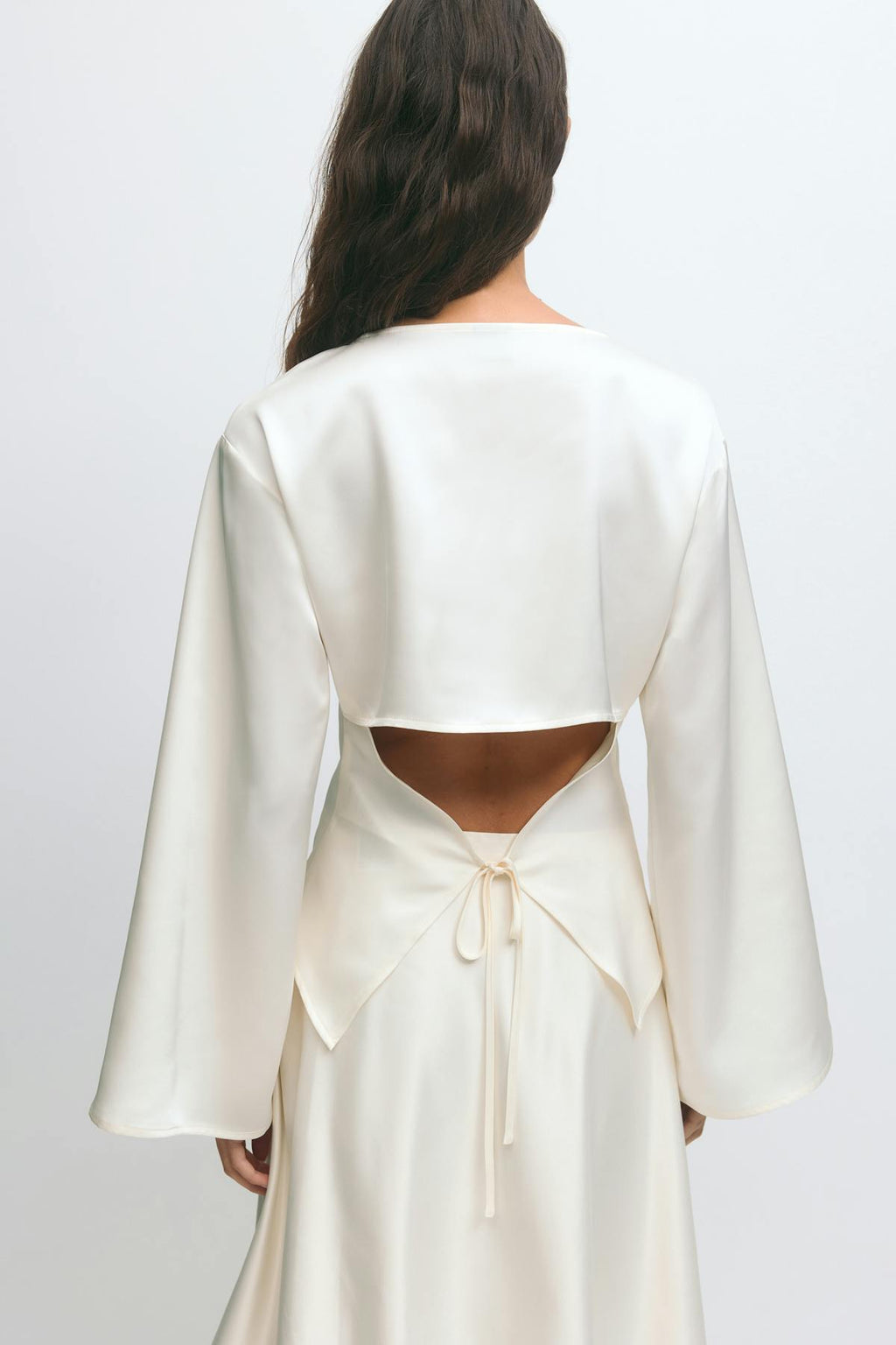 Open back satin blouse