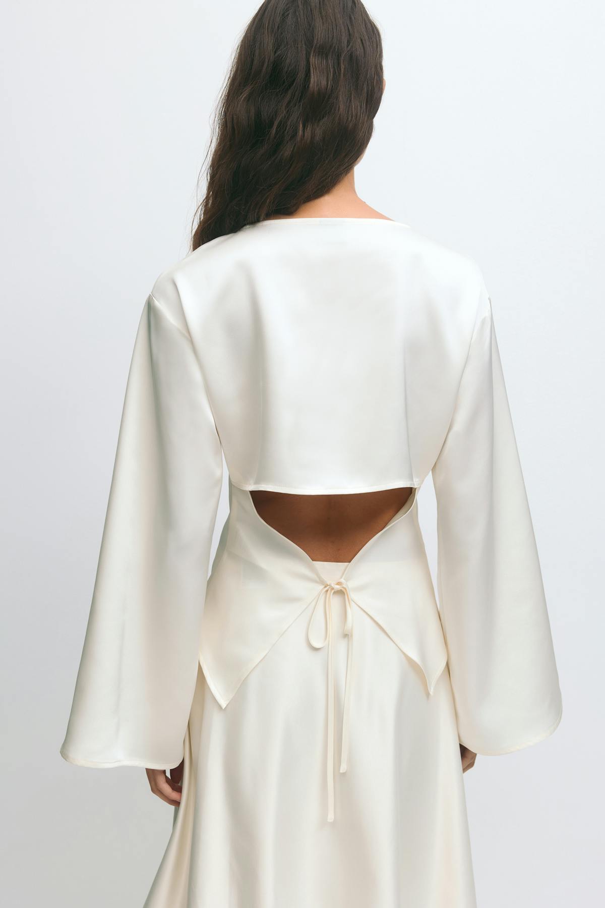 Open back satin blouse