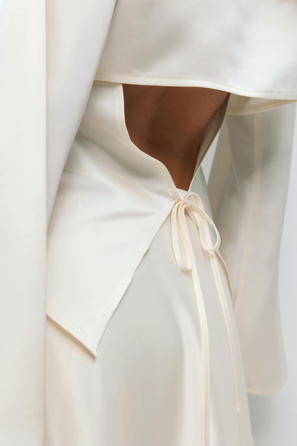 Open back satin blouse