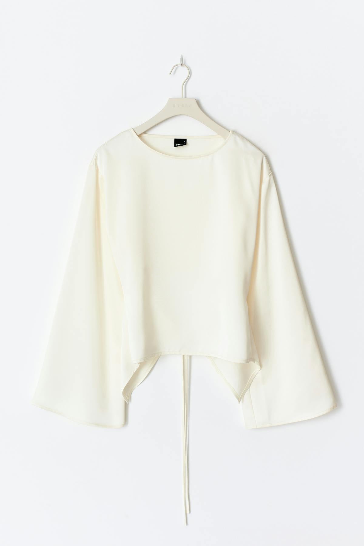 Open back satin blouse