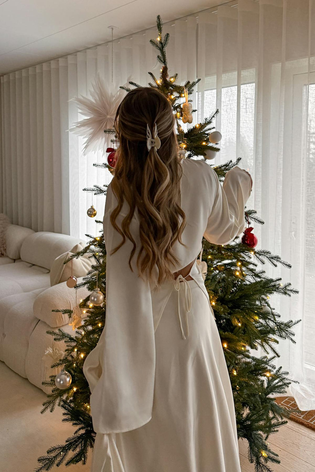 Open back satin blouse