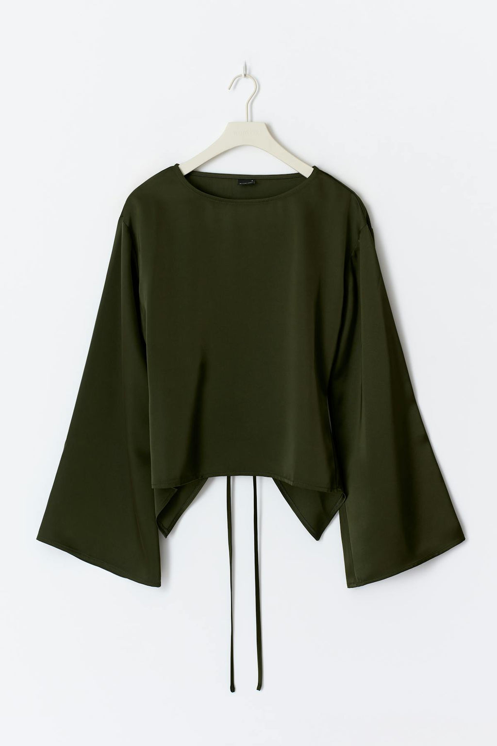 Open back satin blouse