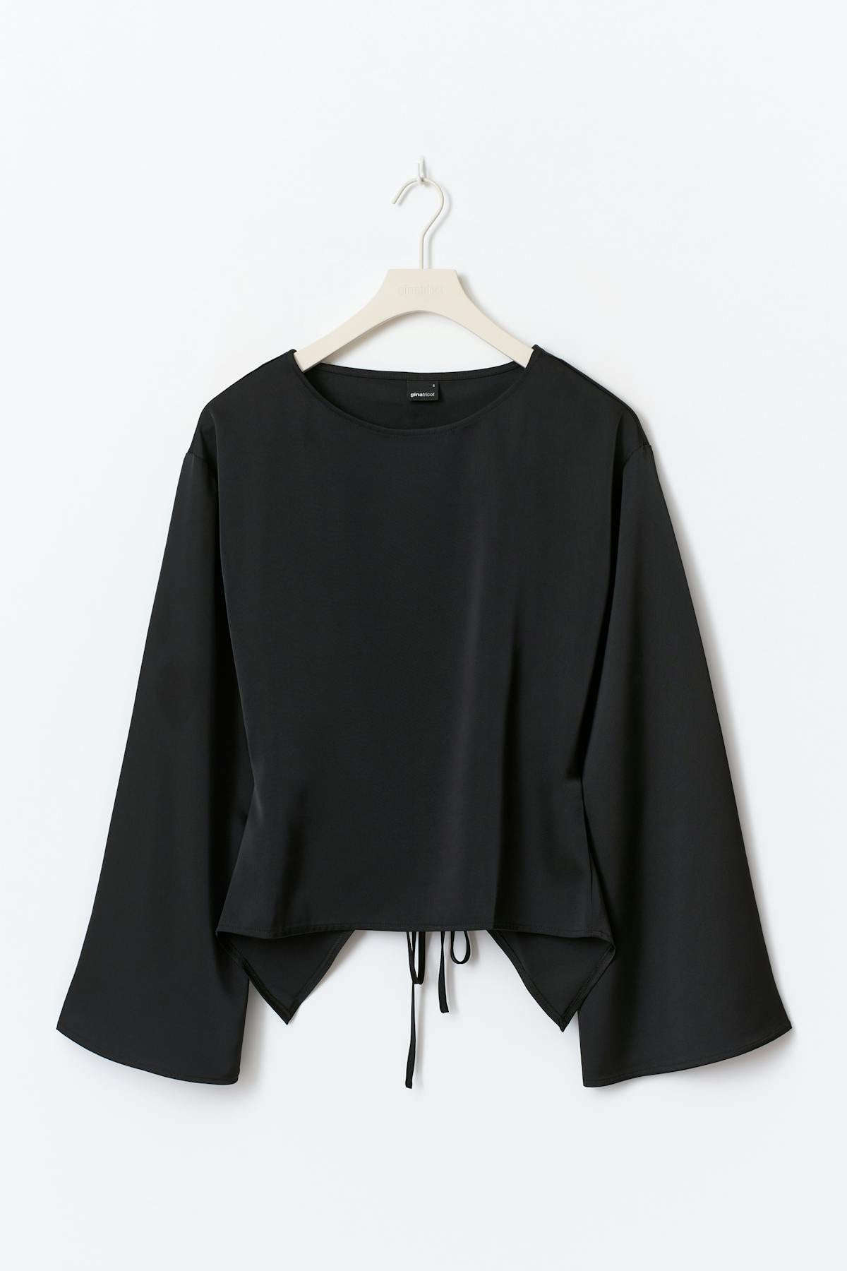 Open back satin blouse