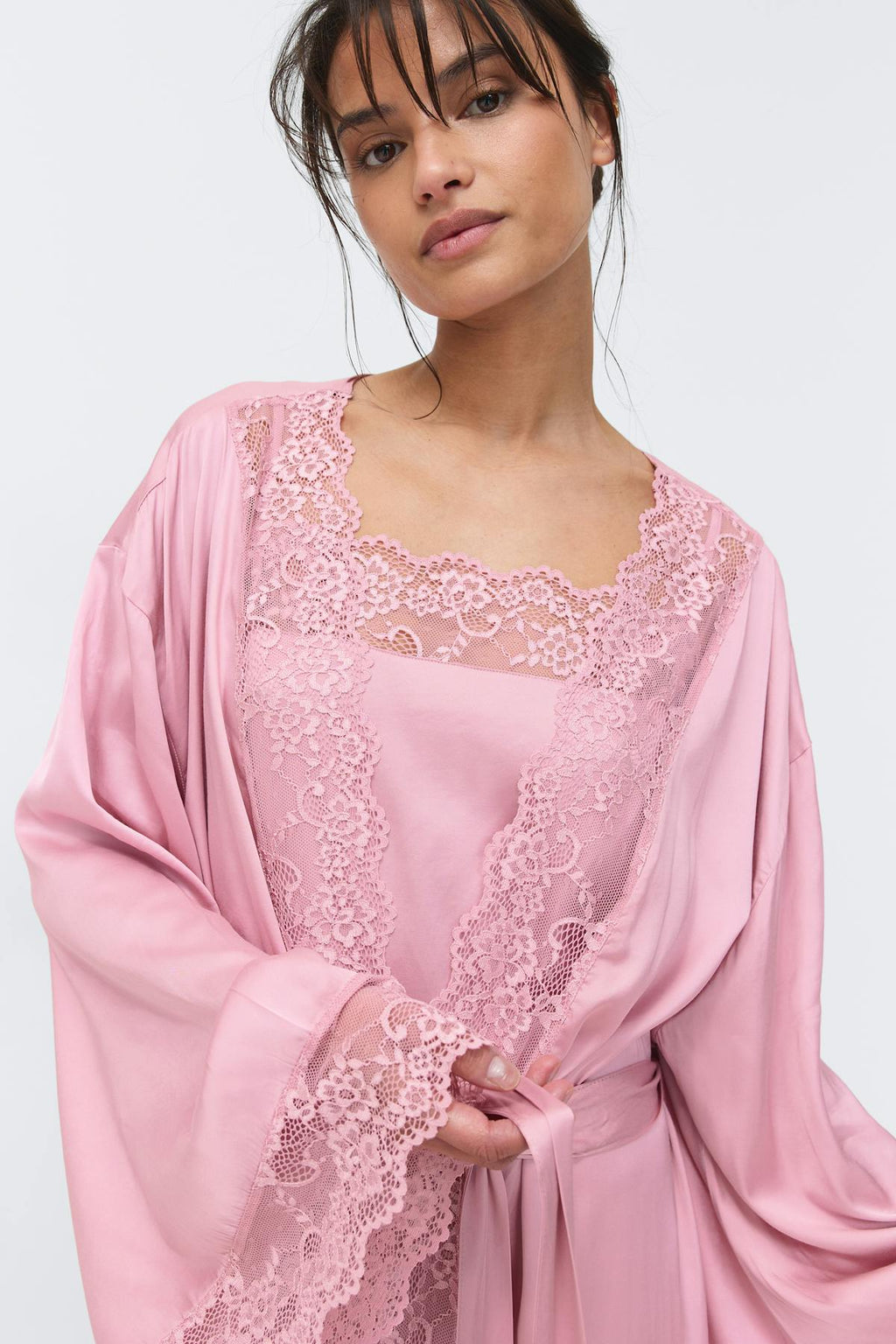 Satin loungewear robe