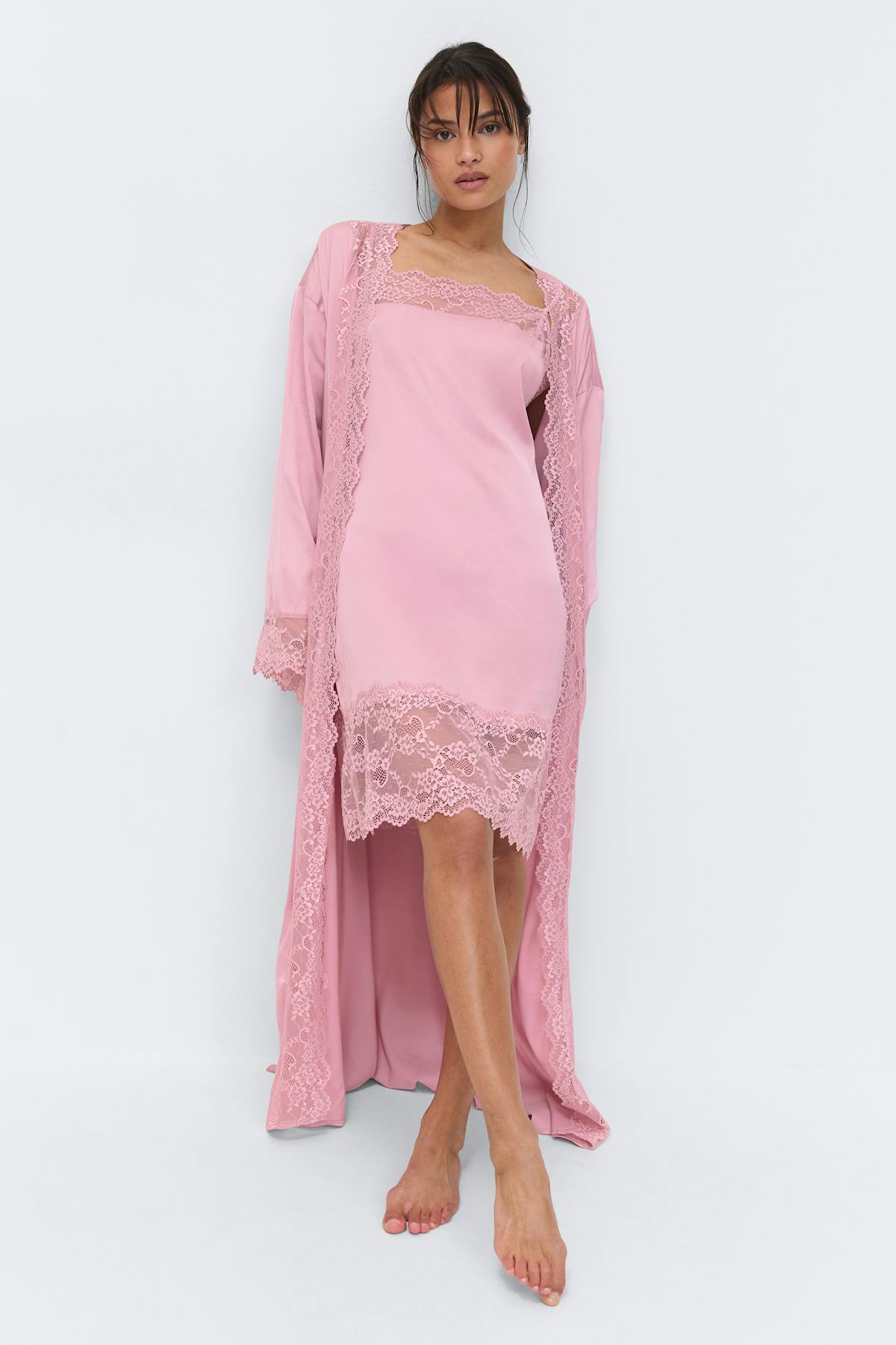 Satin loungewear robe