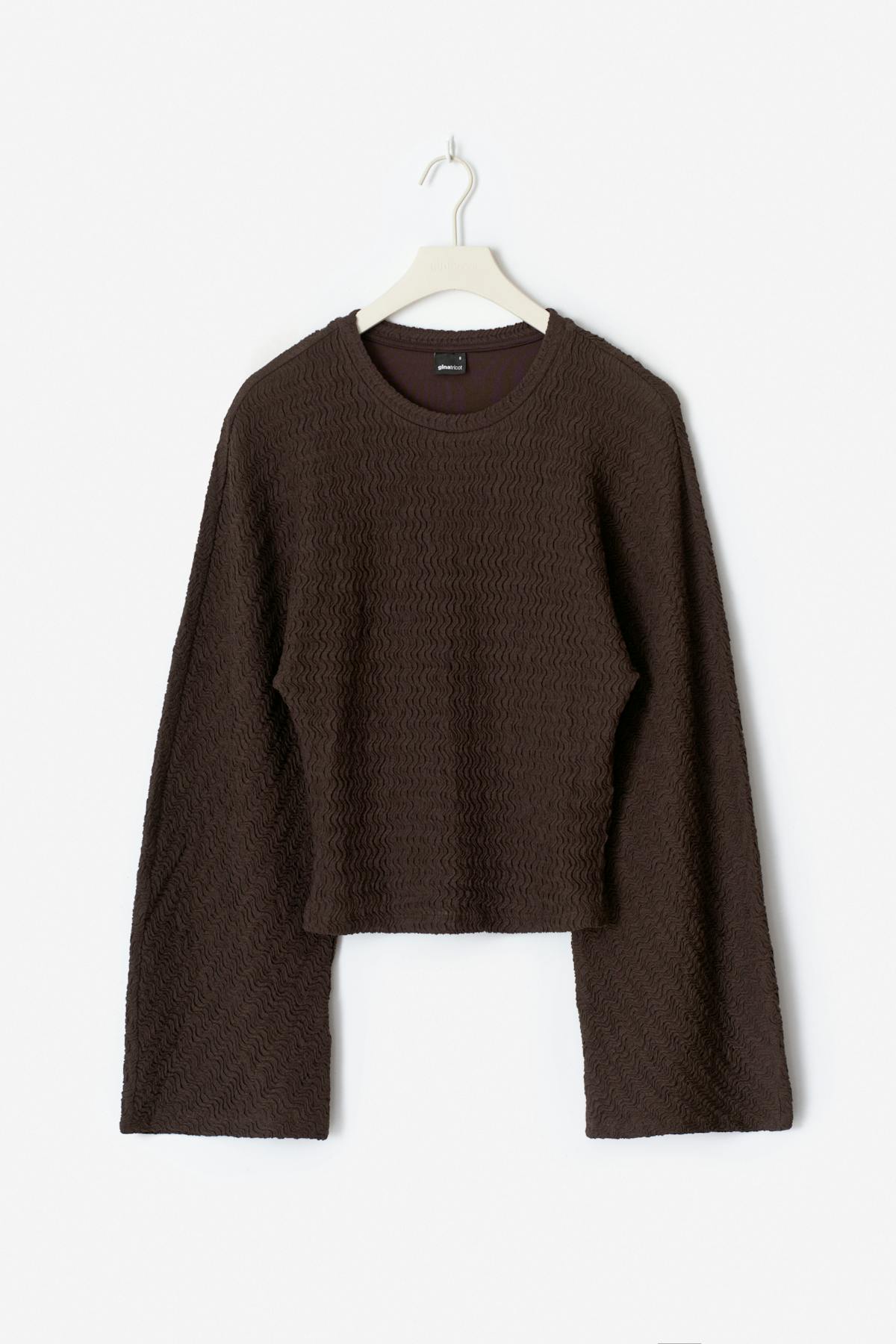 Textured wide sleeve top