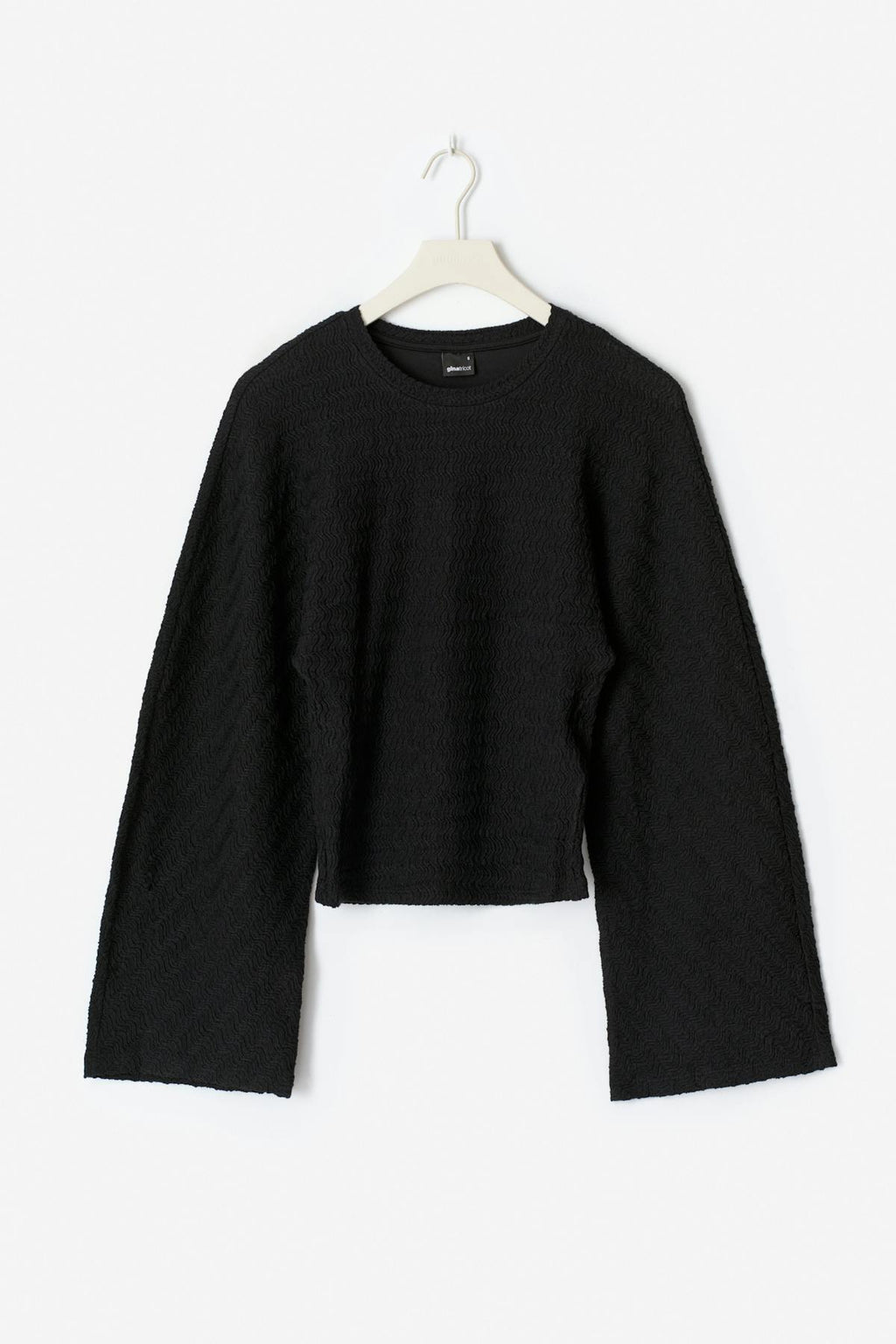 Textured wide sleeve top