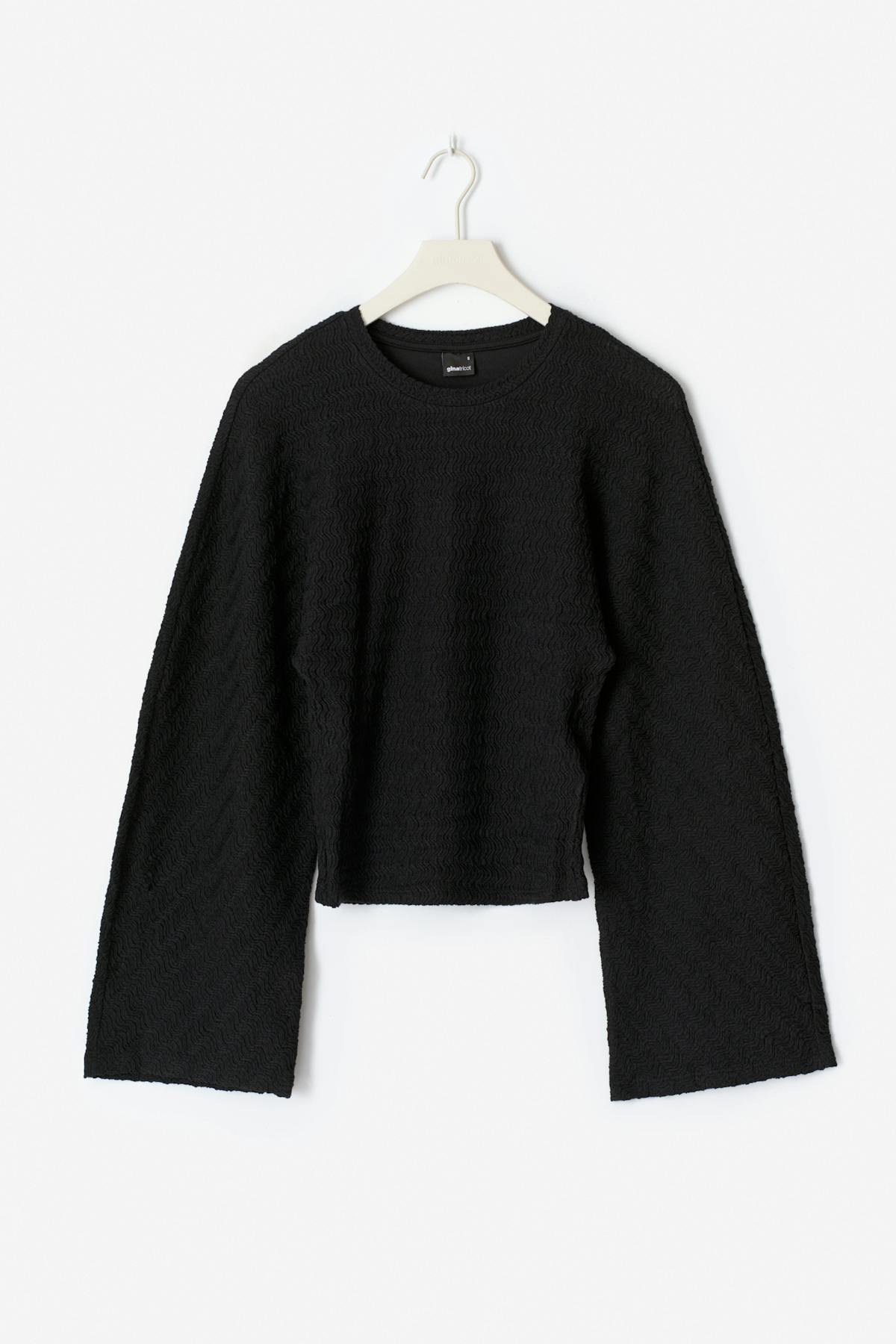 Textured wide sleeve top