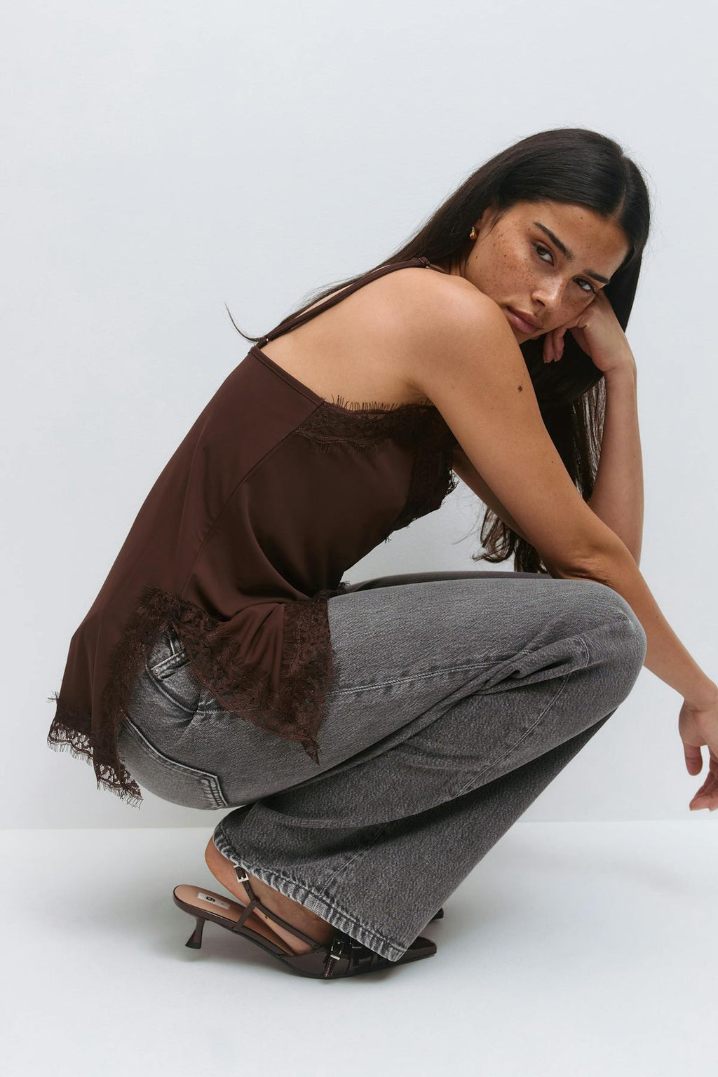 Lace detail singlet