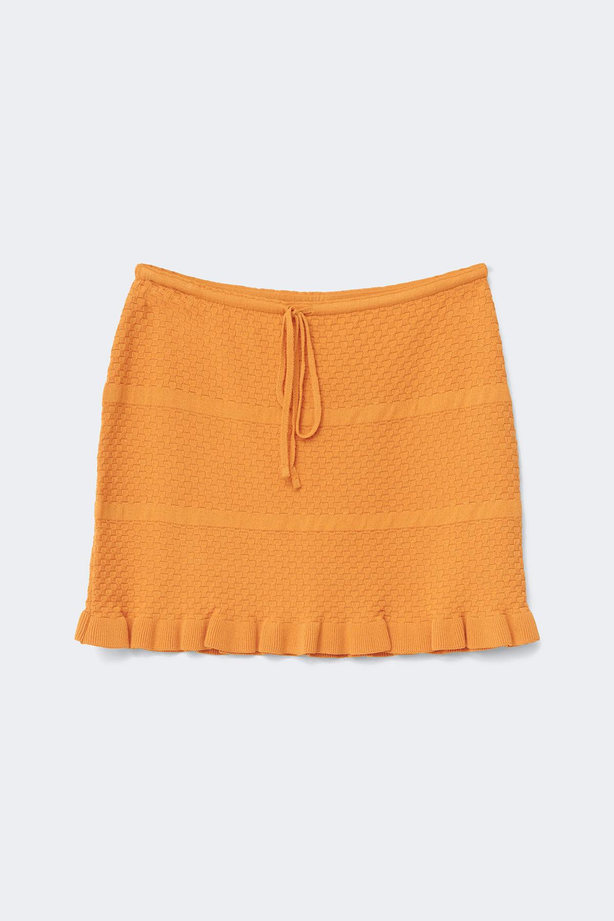Knitted frill skirt