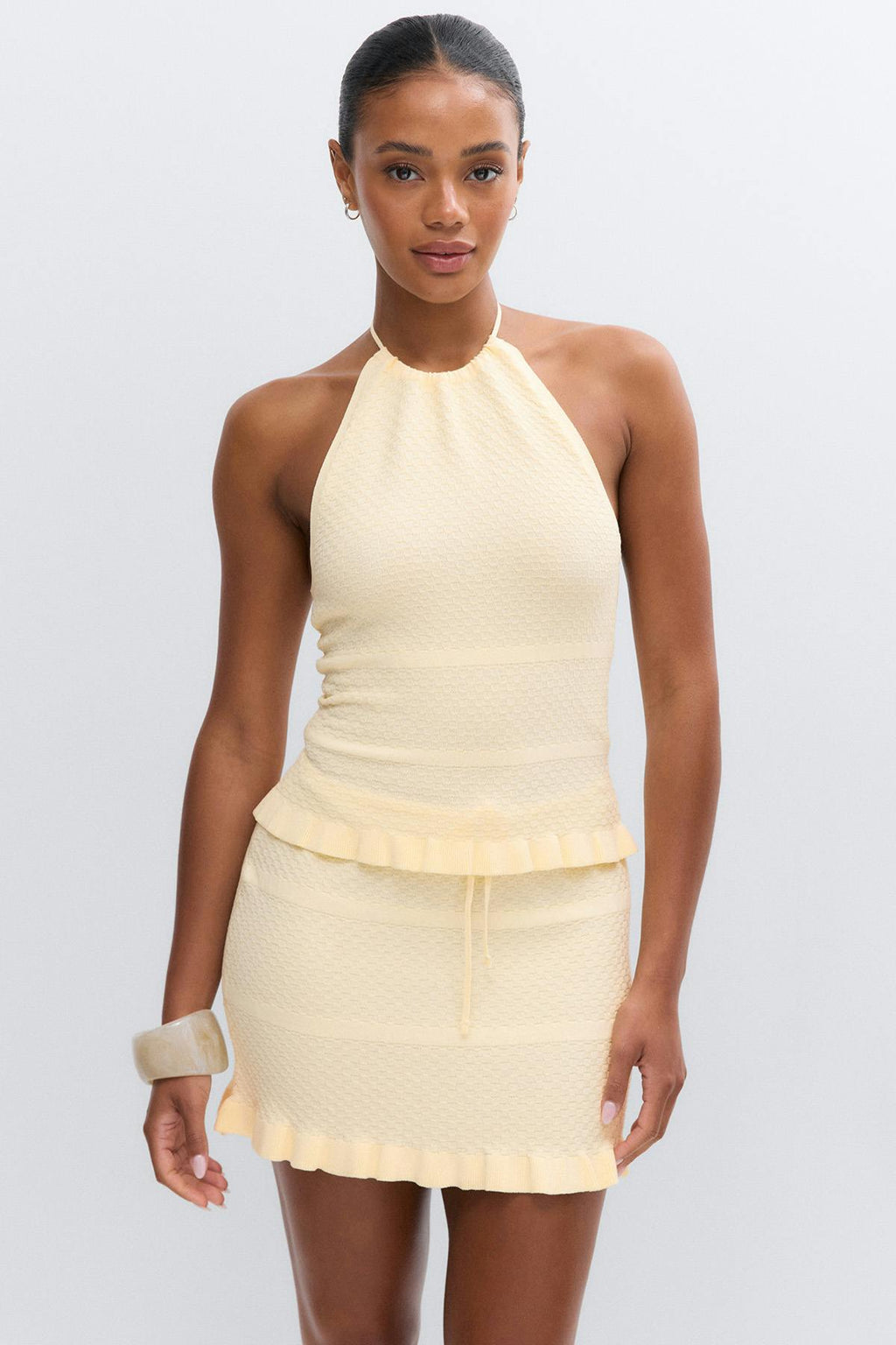 Knitted frill skirt