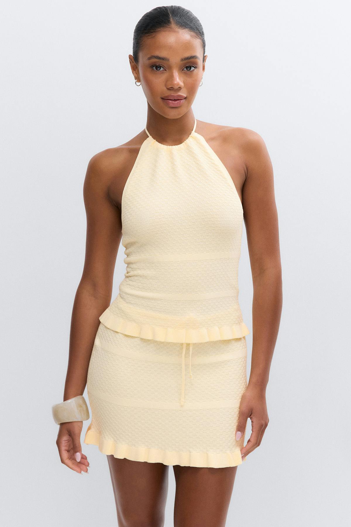 Knitted frill skirt