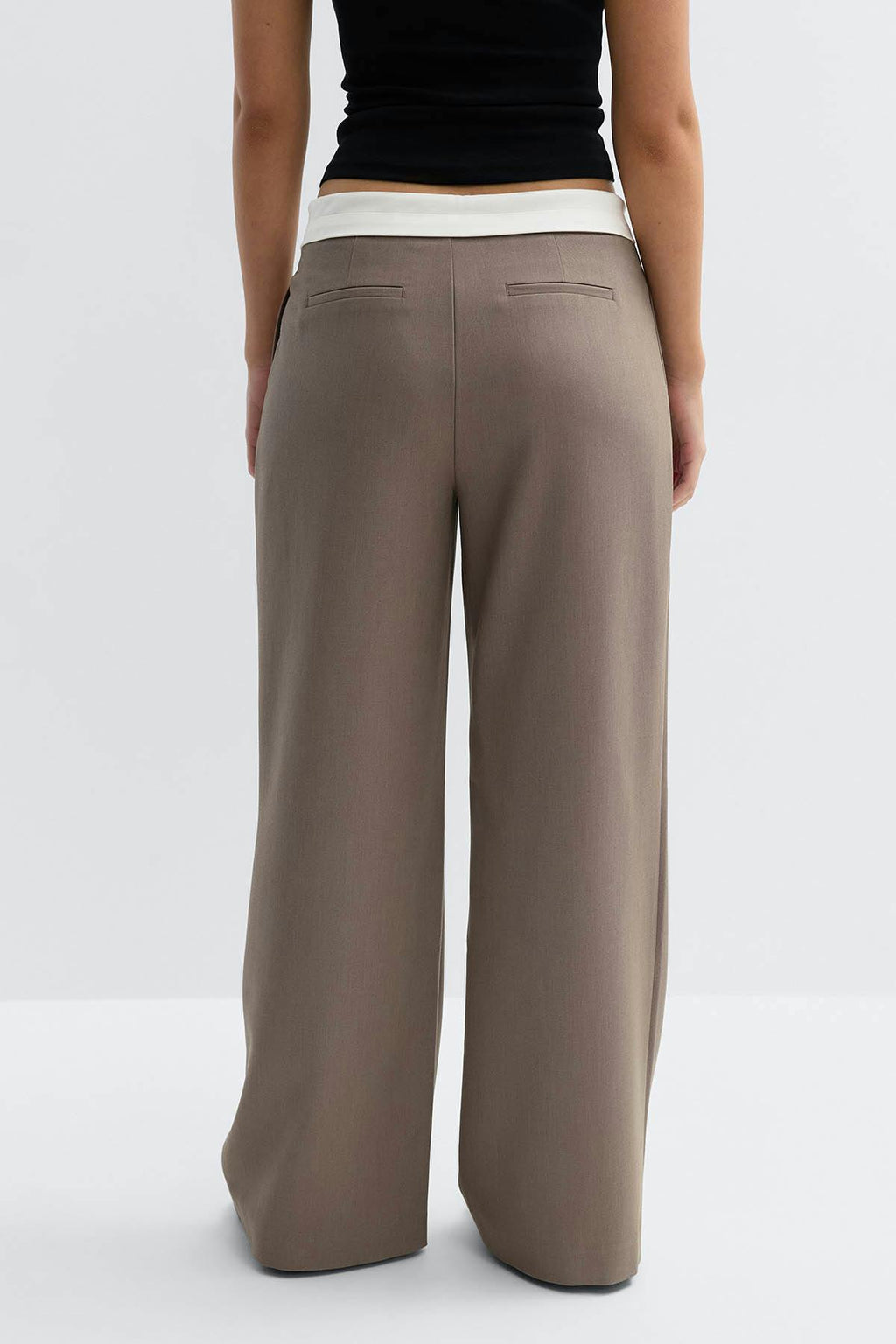 Mid wide pleated trousers