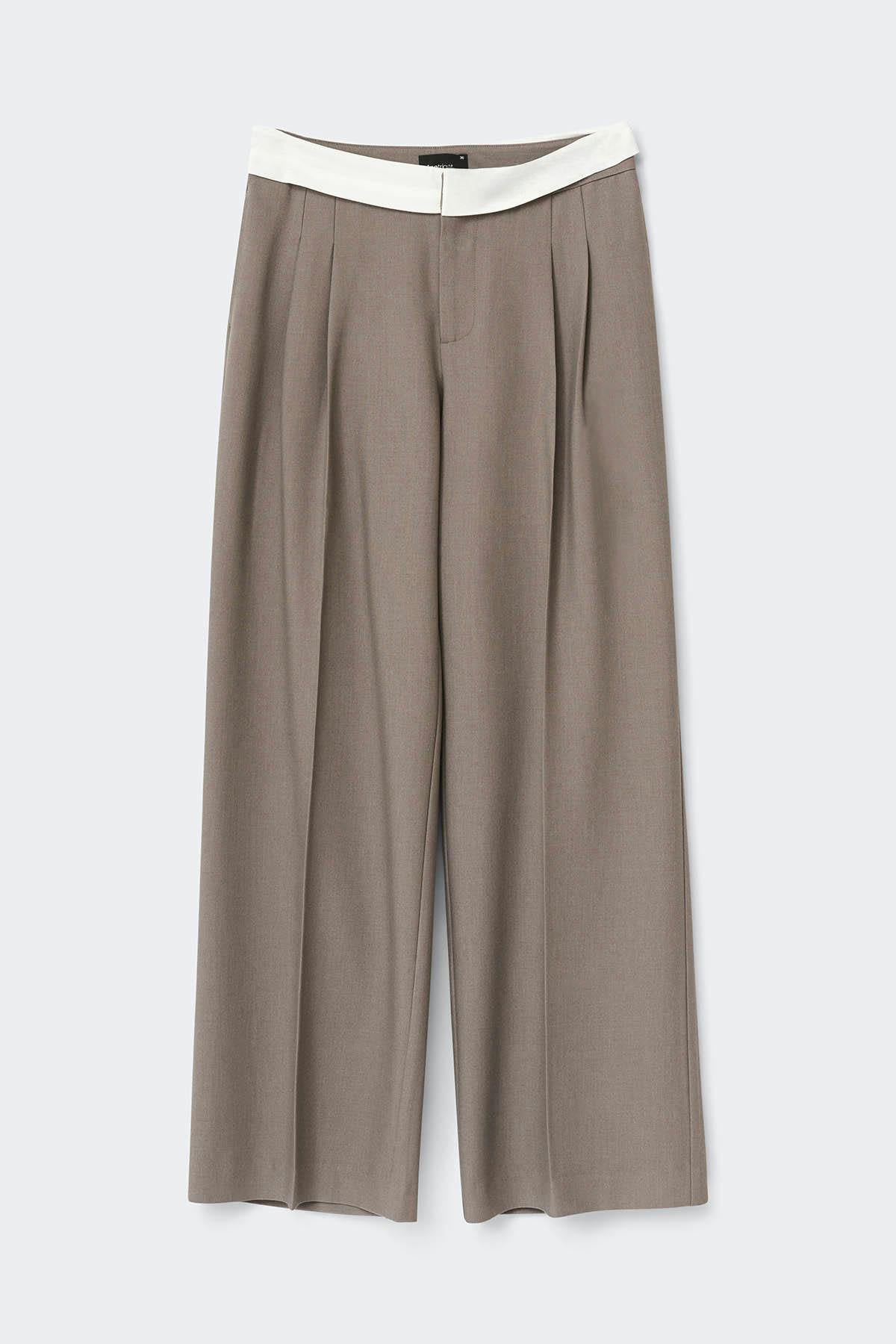Mid wide pleated trousers