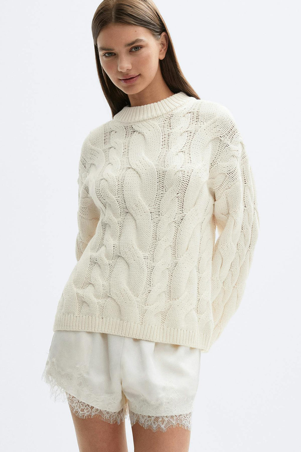 Chunky knitted cable sweater