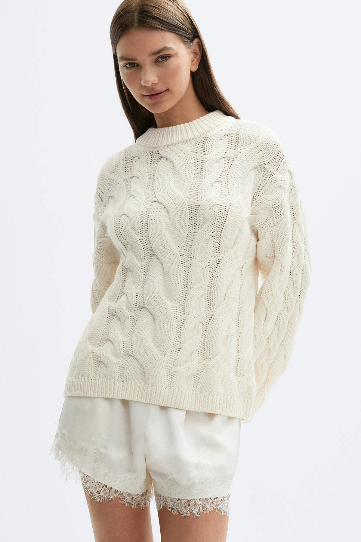 Chunky knitted cable sweater