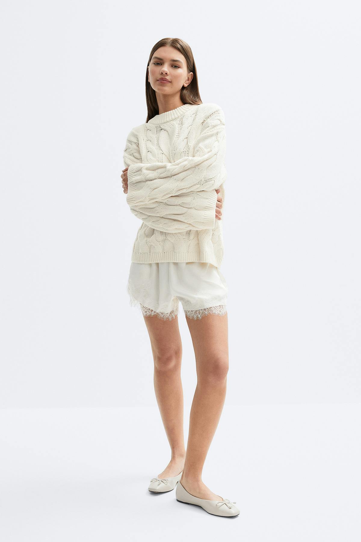 Chunky knitted cable sweater
