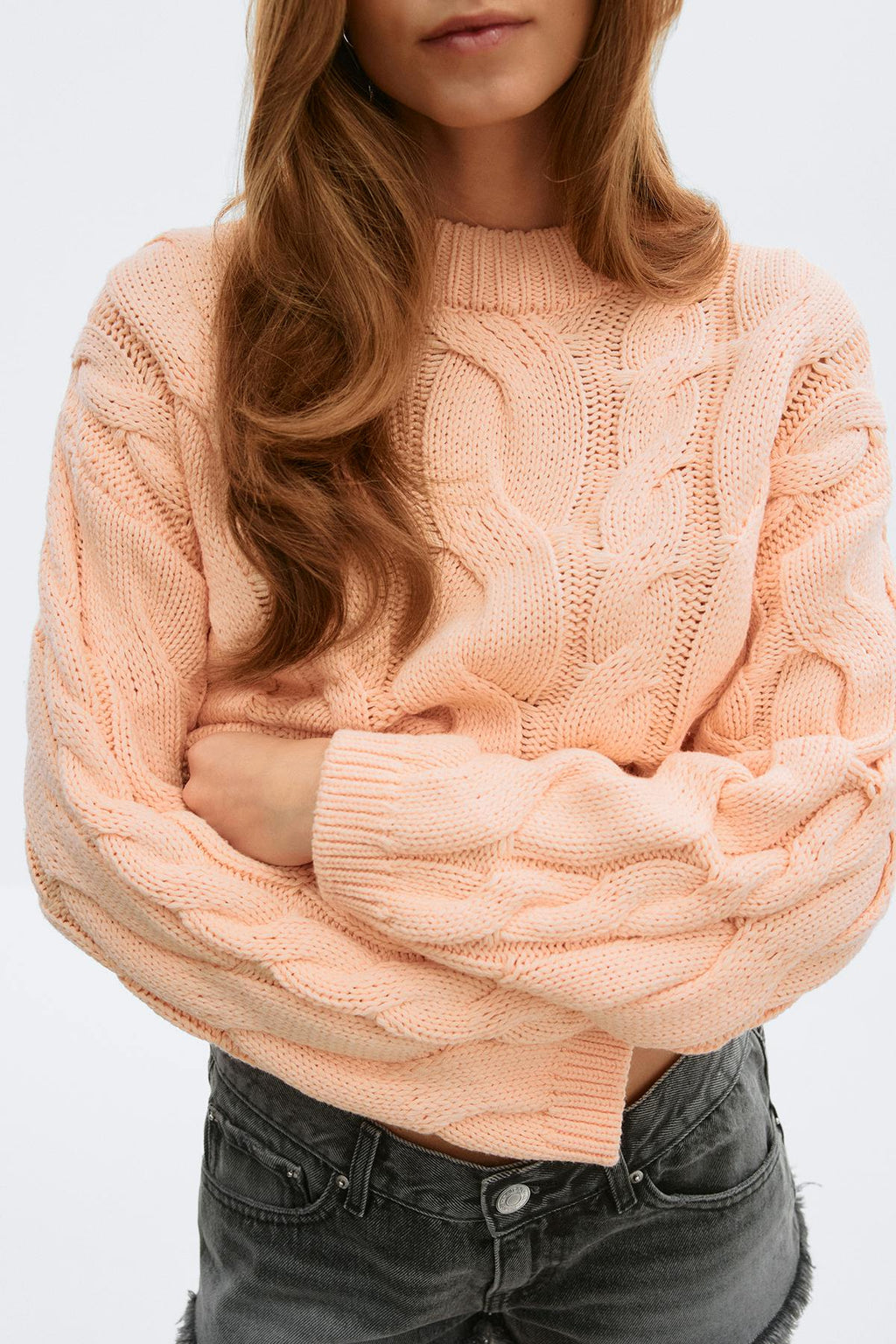 Chunky knitted cable sweater