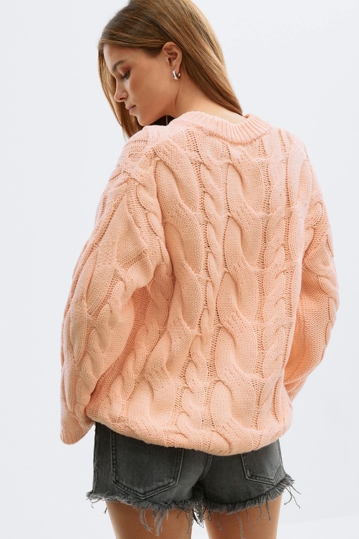 Chunky knitted cable sweater