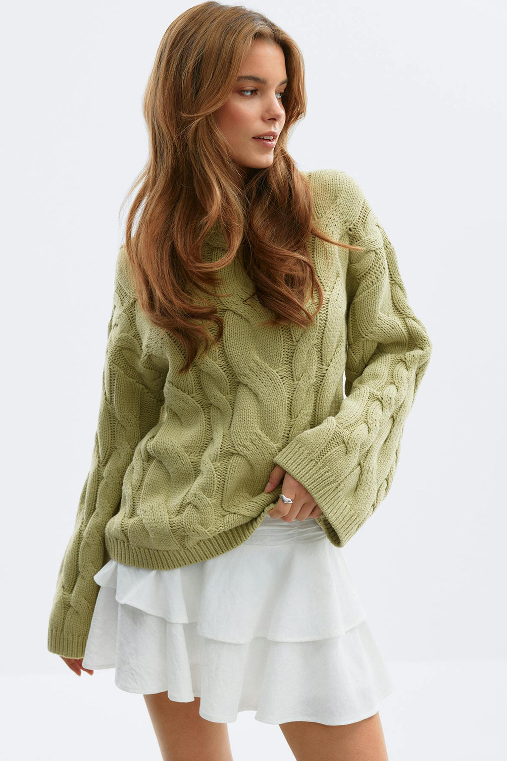 Chunky knitted cable sweater