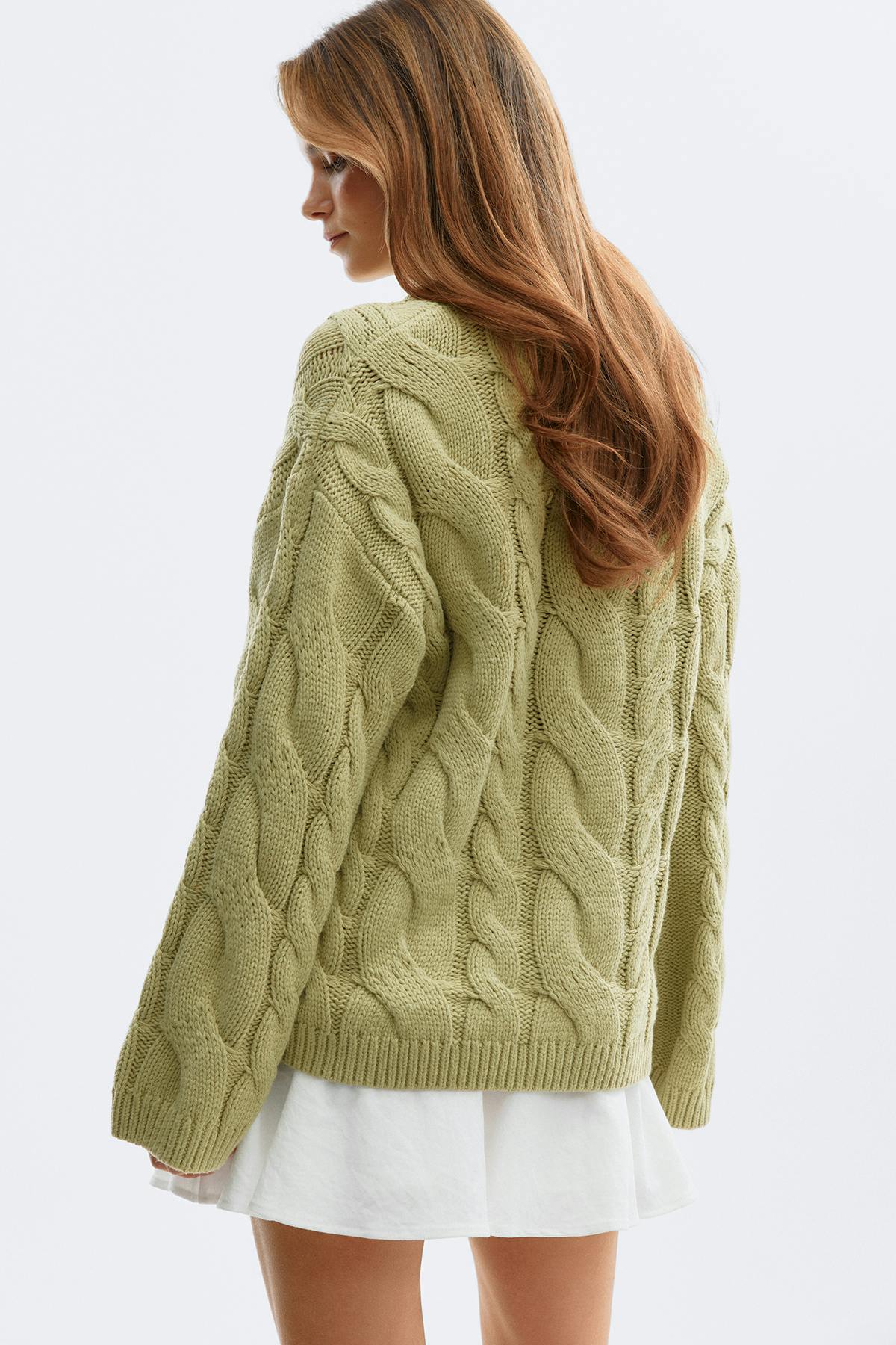 Chunky knitted cable sweater