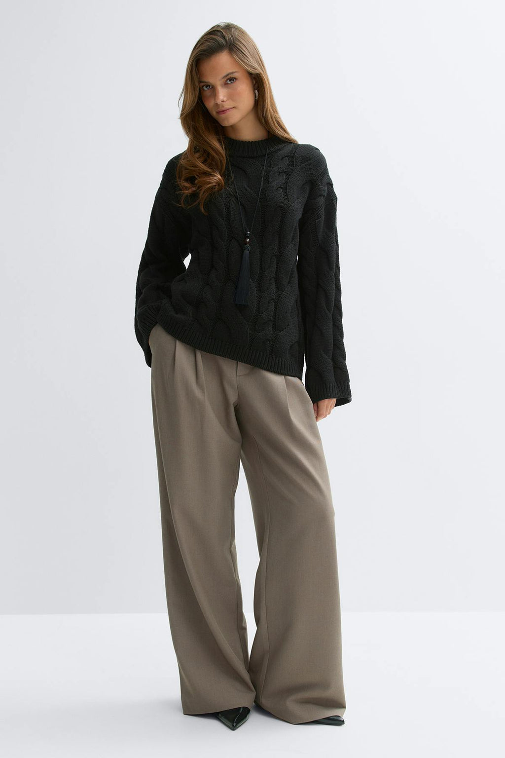 Chunky knitted cable sweater