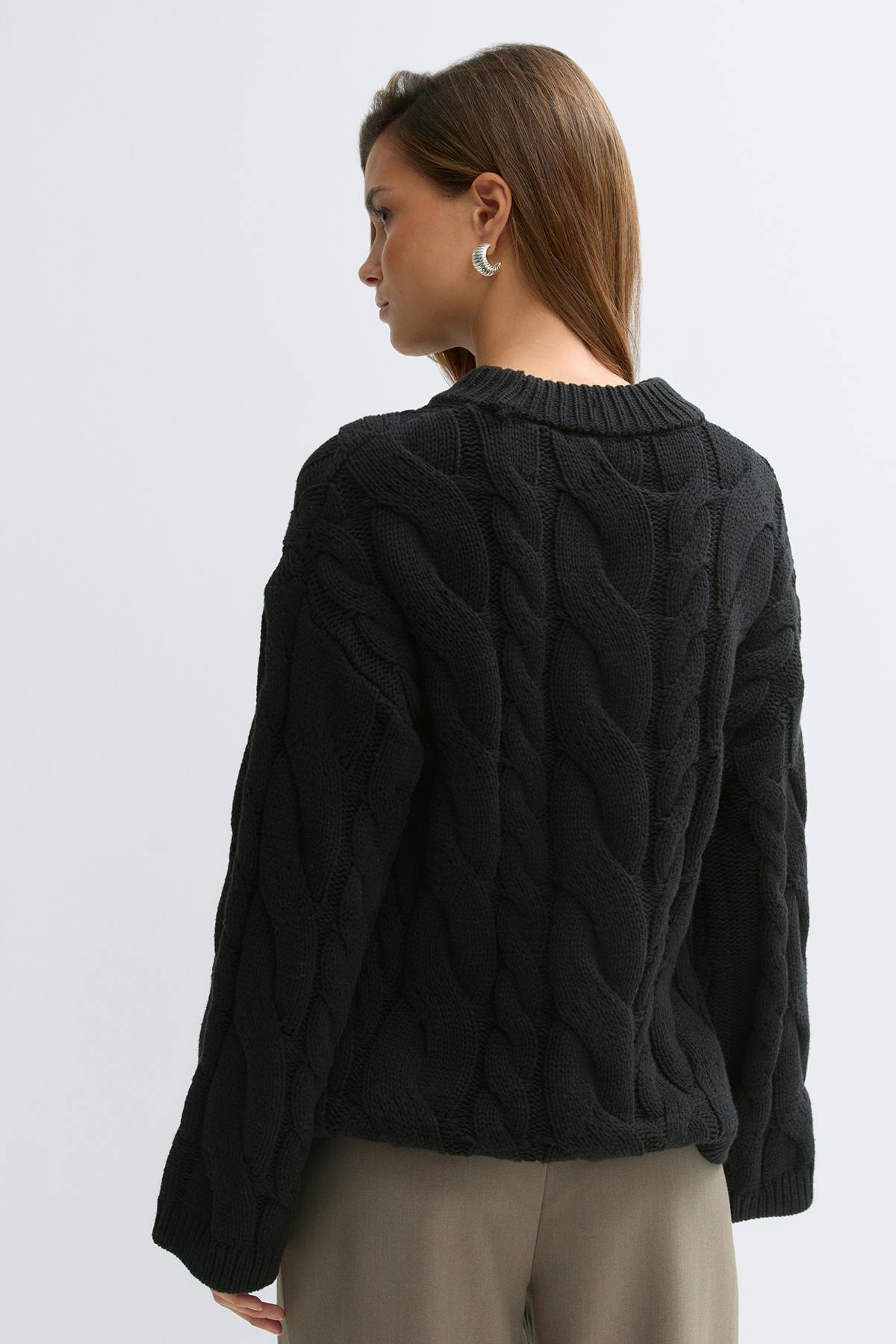 Chunky knitted cable sweater