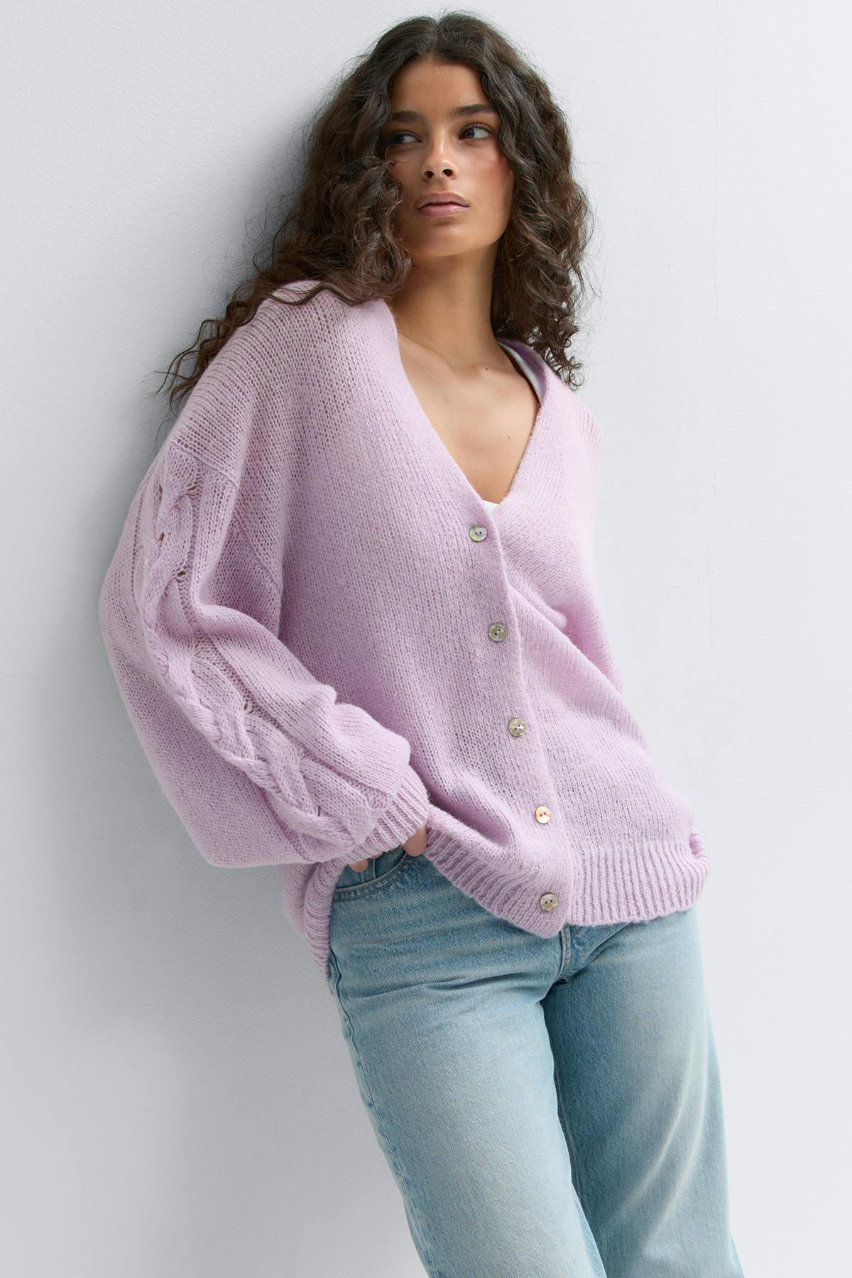 Chunky knitted cardigan