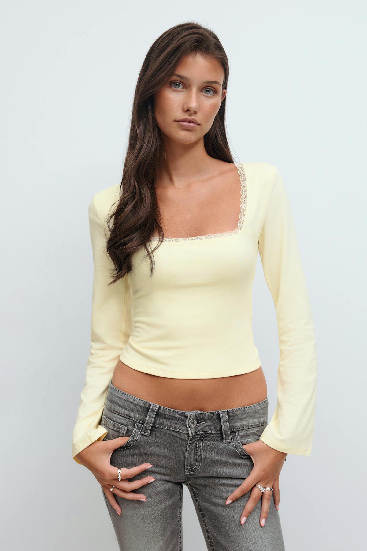 14+ long sleeve lace top