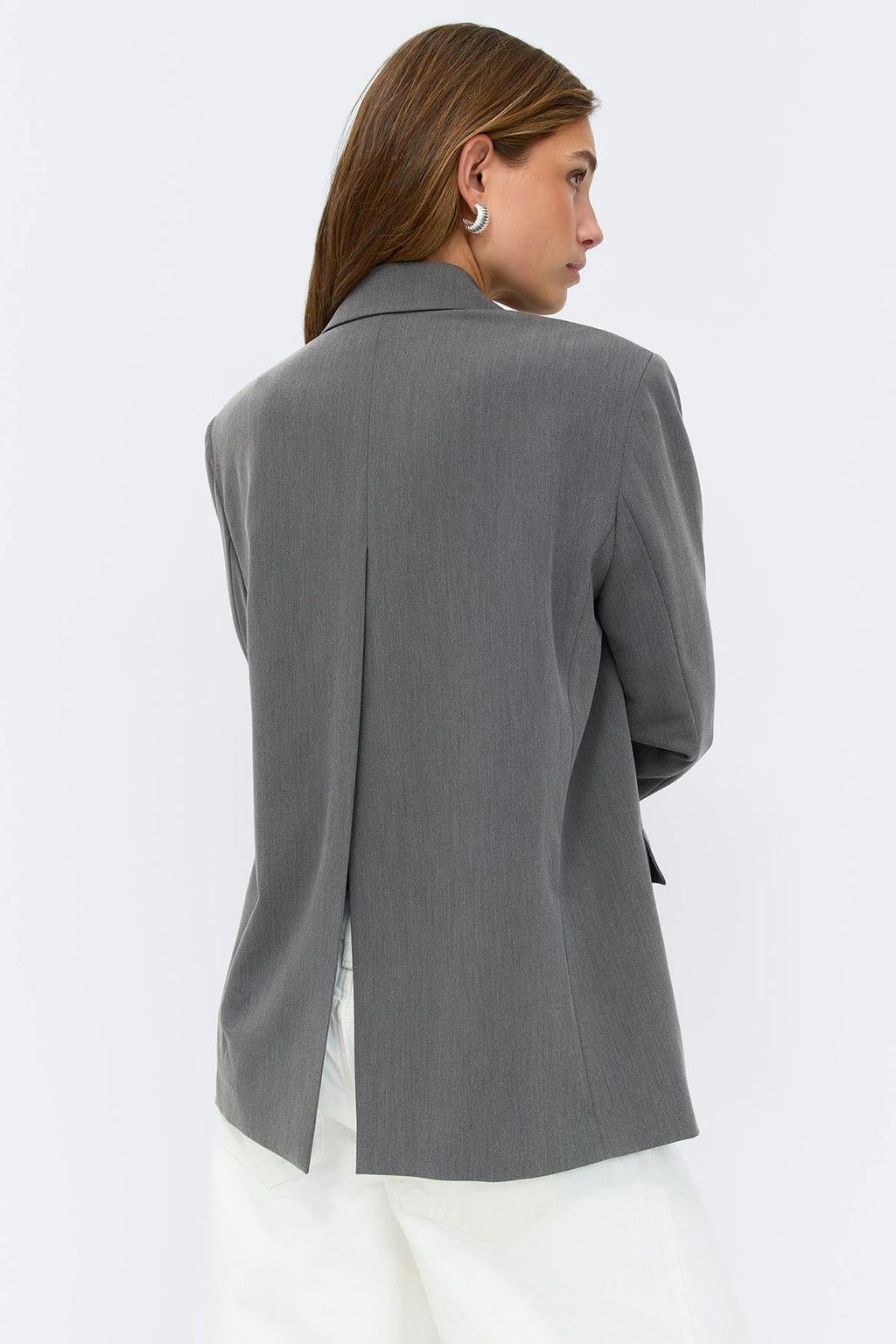 Back high slit blazer
