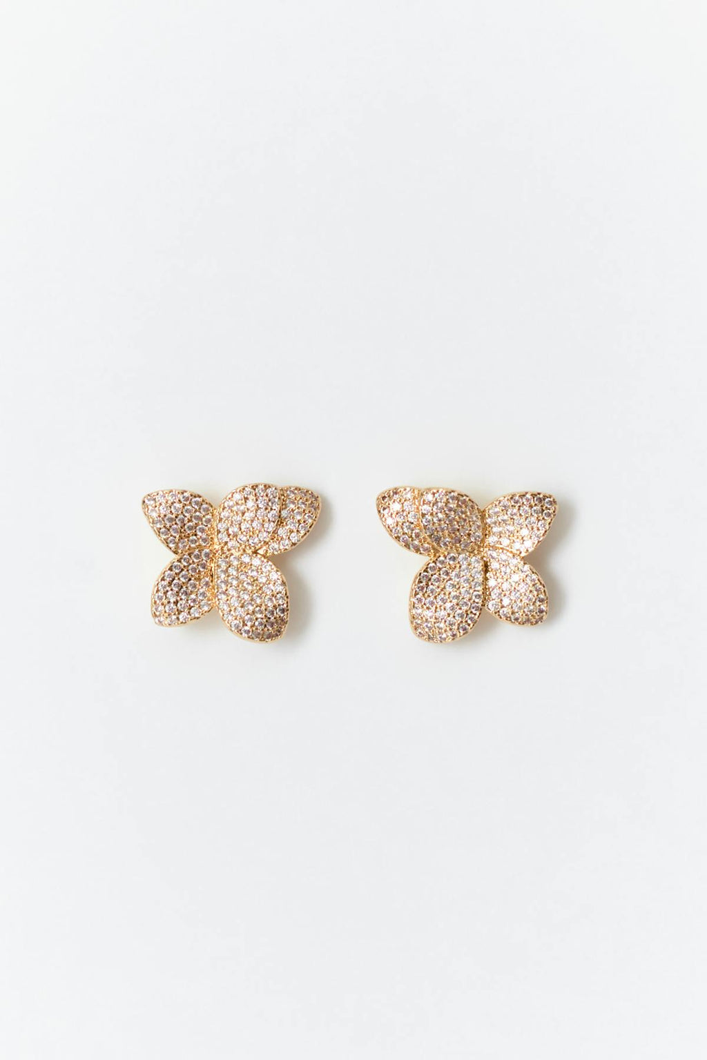 Pave flower earrings