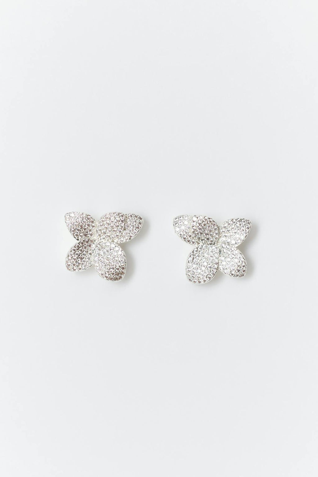 Pave flower earrings