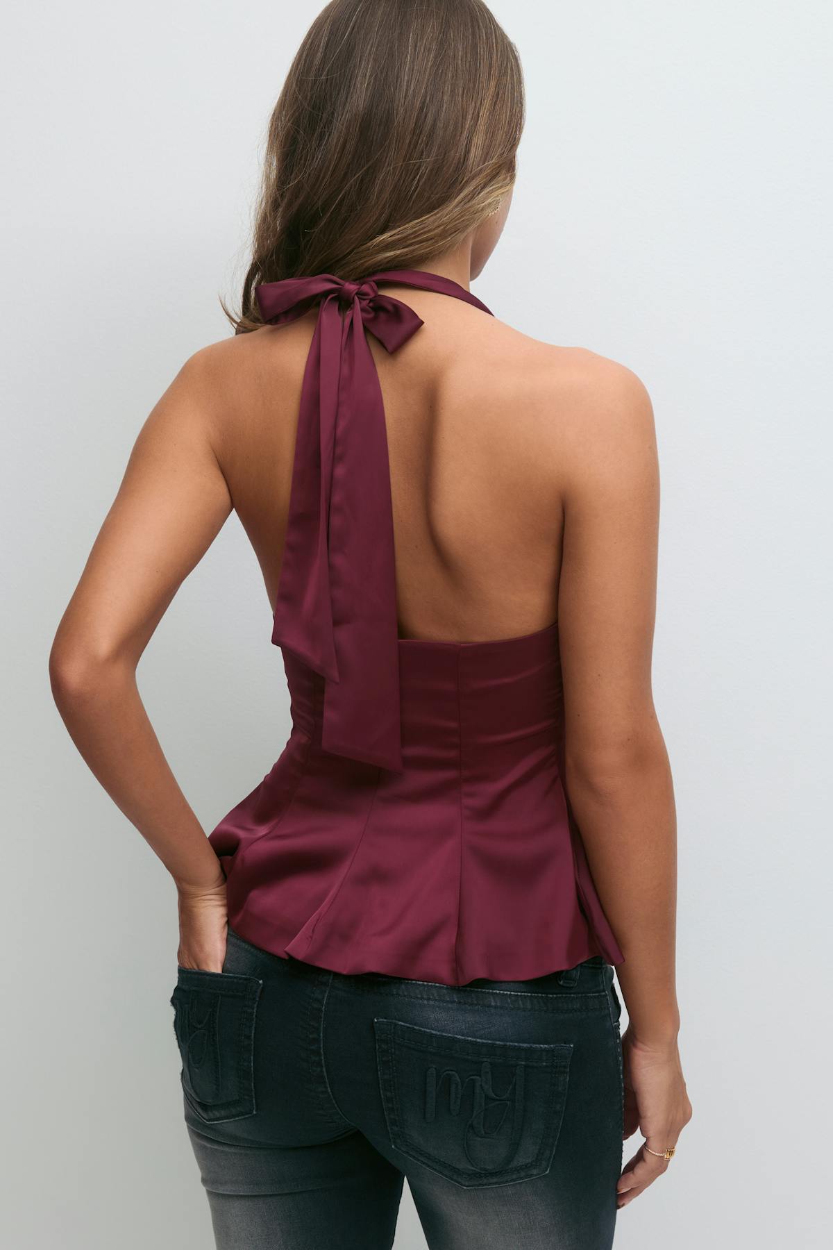 14+ satin halterneck top