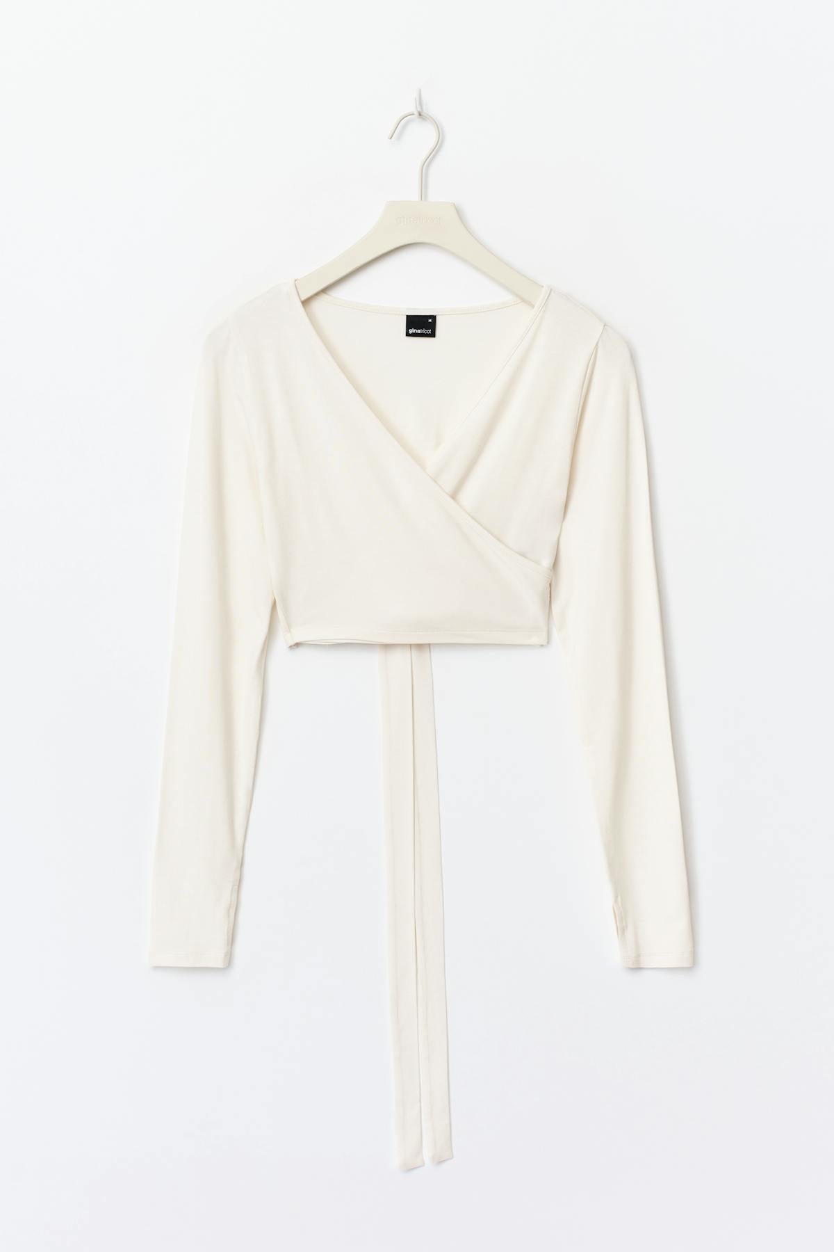 Cropped yoga wrap cardigan