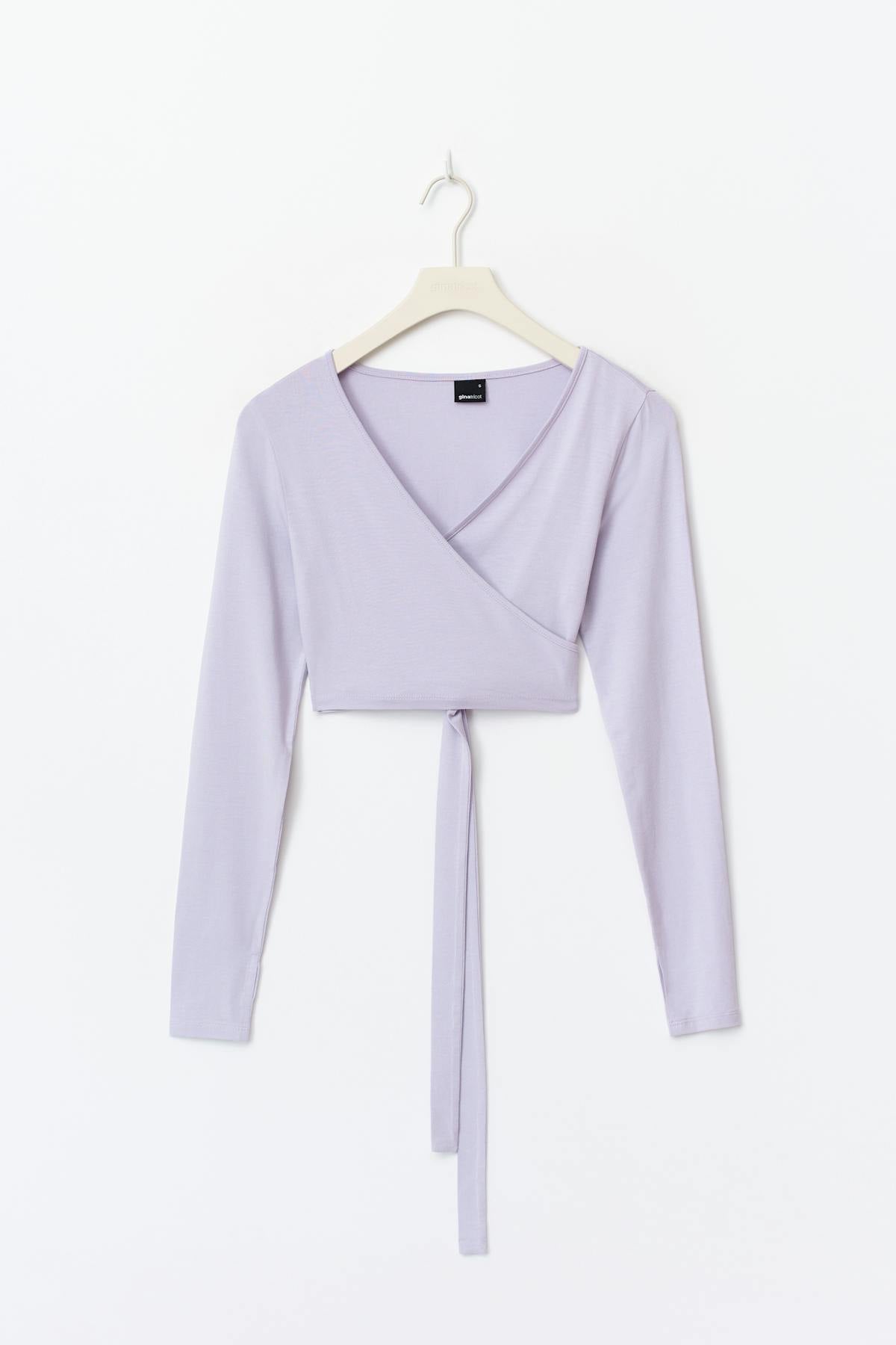 Cropped yoga wrap cardigan