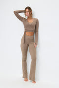 Cropped yoga wrap cardigan