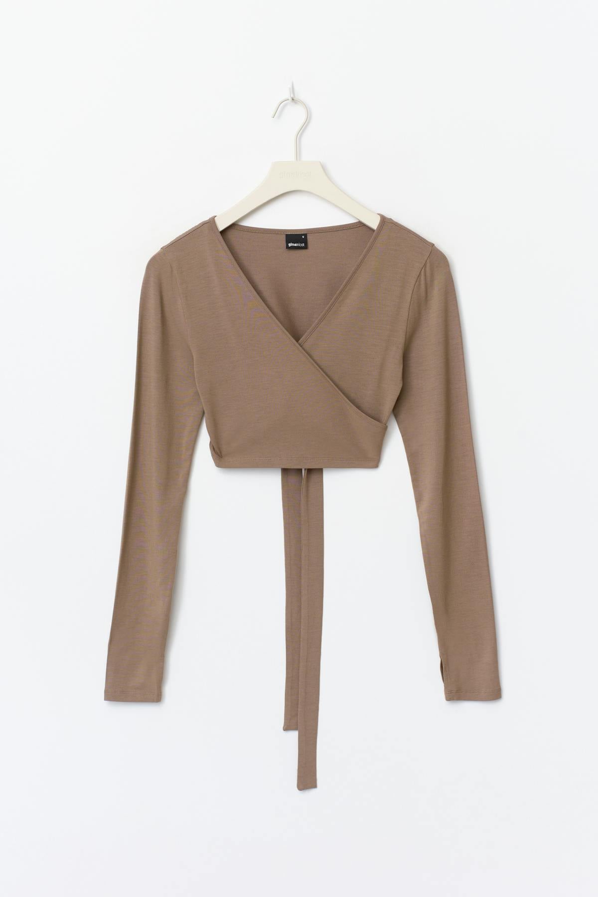 Cropped yoga wrap cardigan