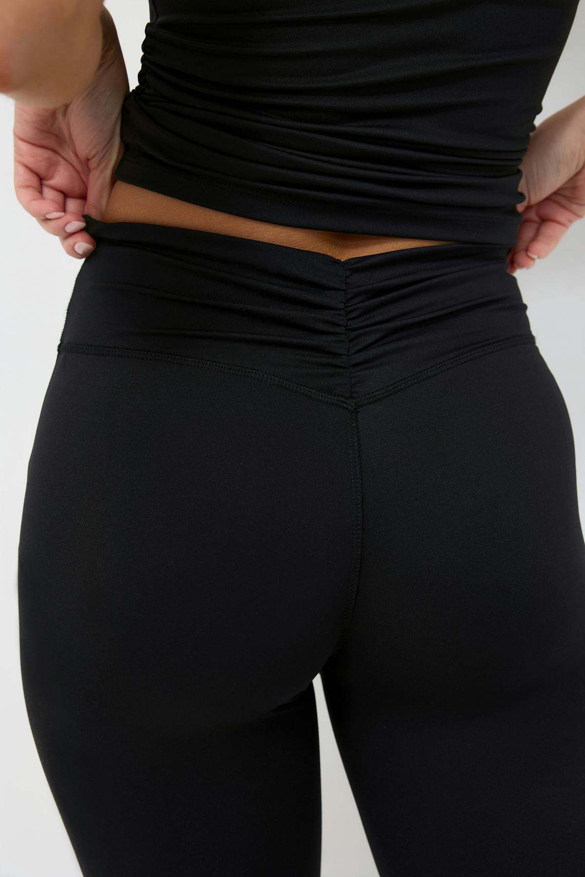Ruched flare yoga tights