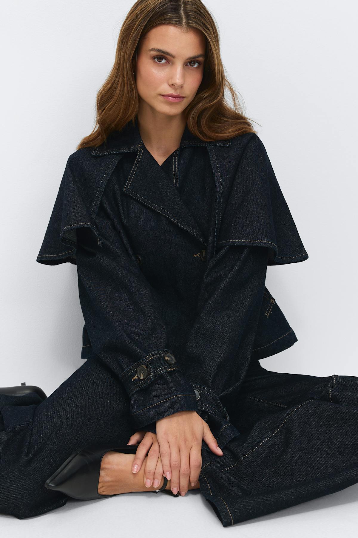 Cape denim trench