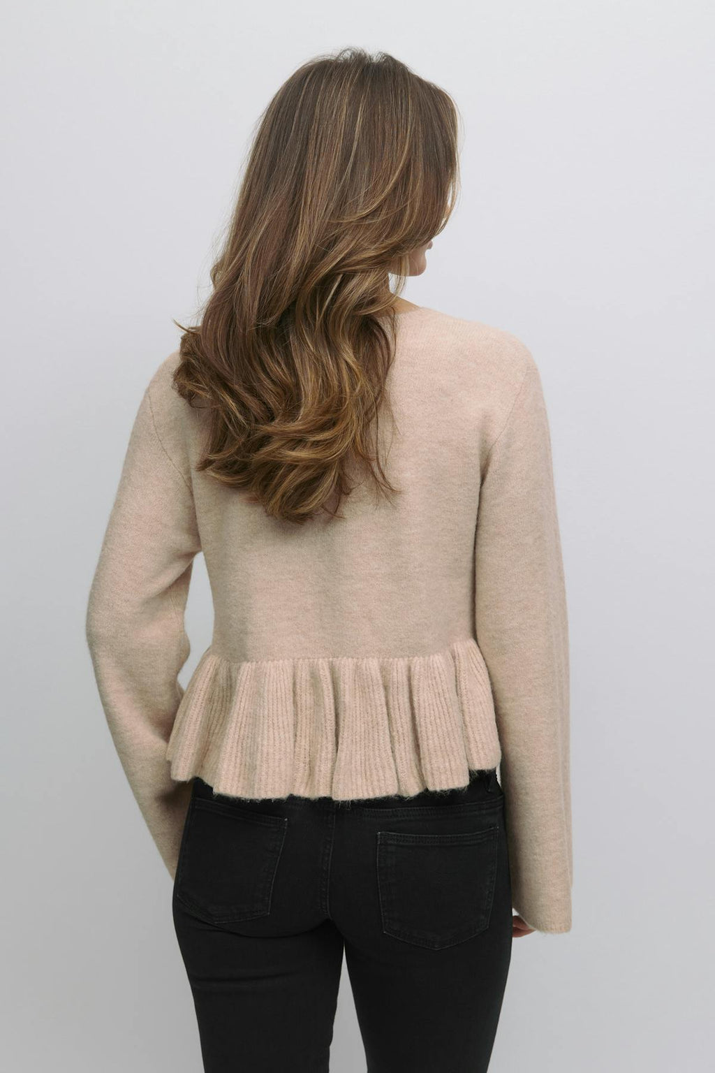 14+ knitted peplum sweater