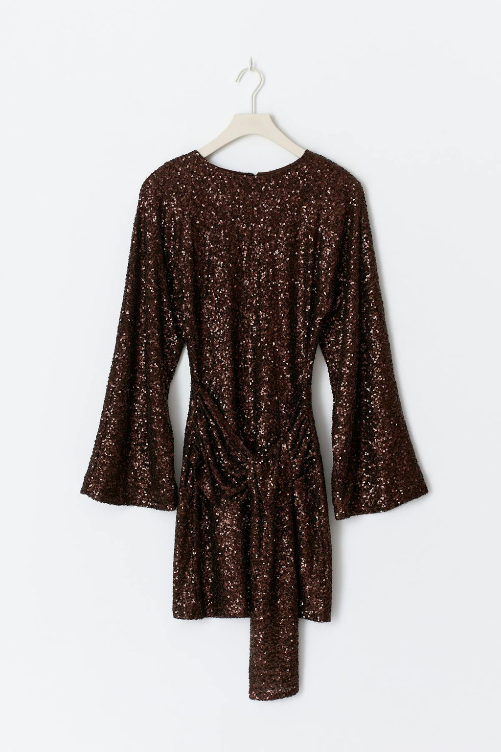 Sequin tie mini dress