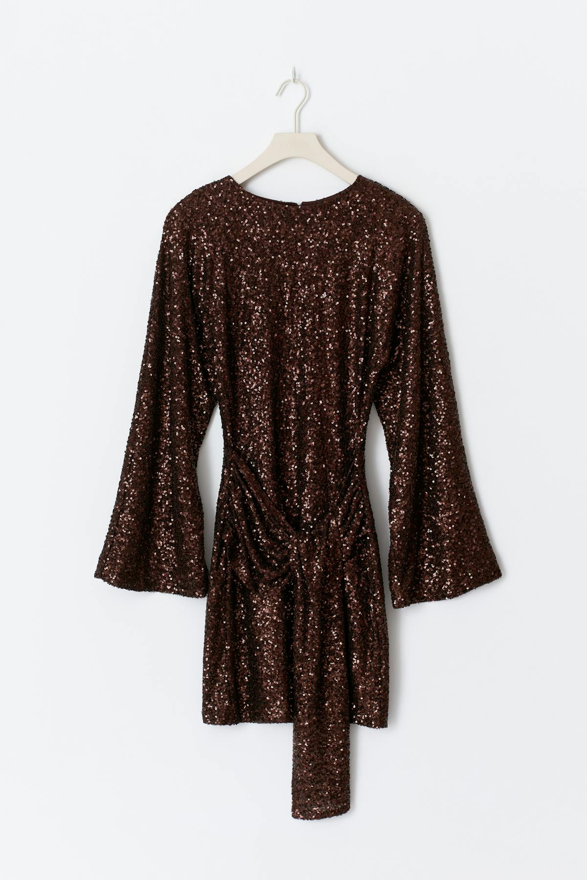 Sequin tie mini dress