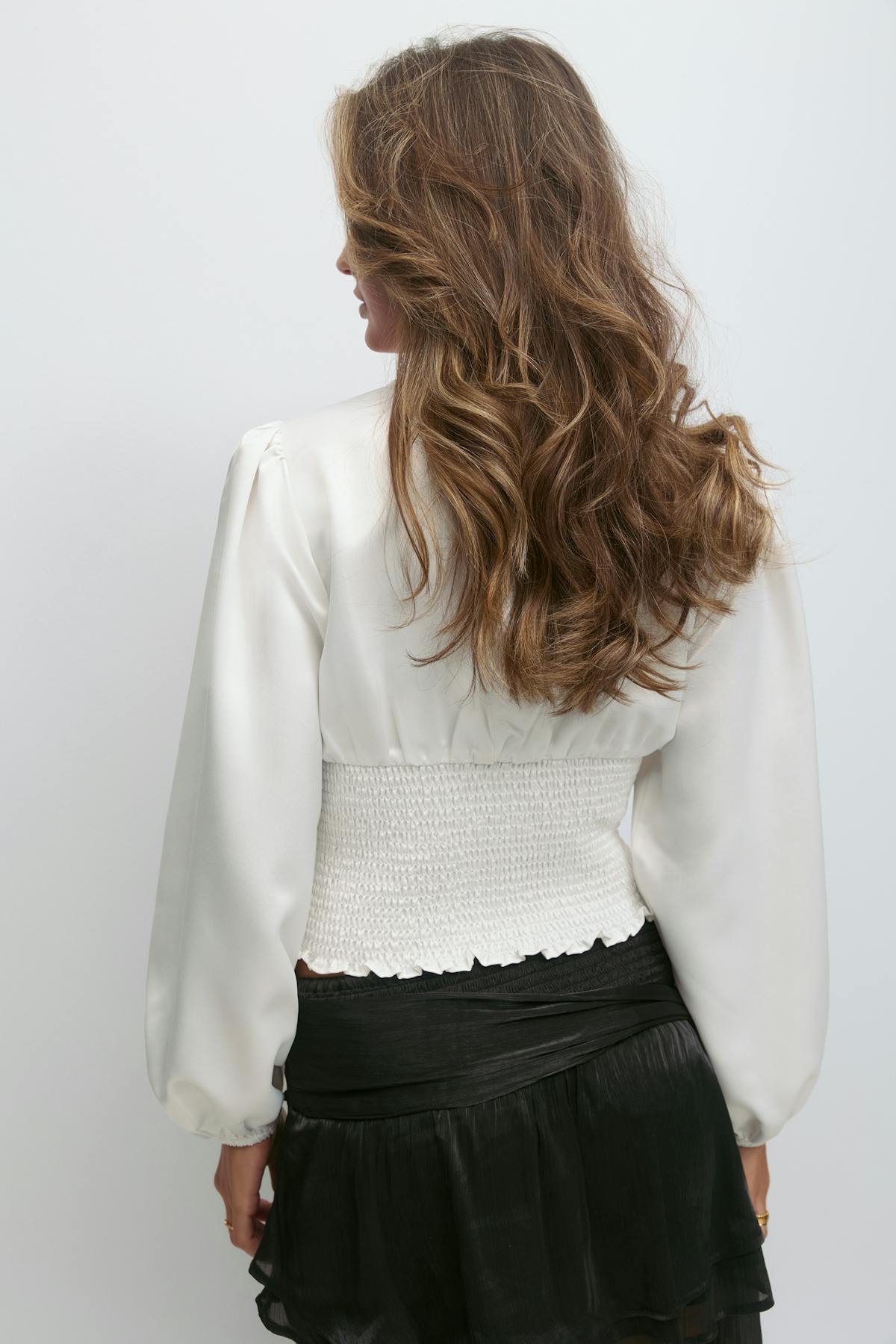 14+ satin smock blouse