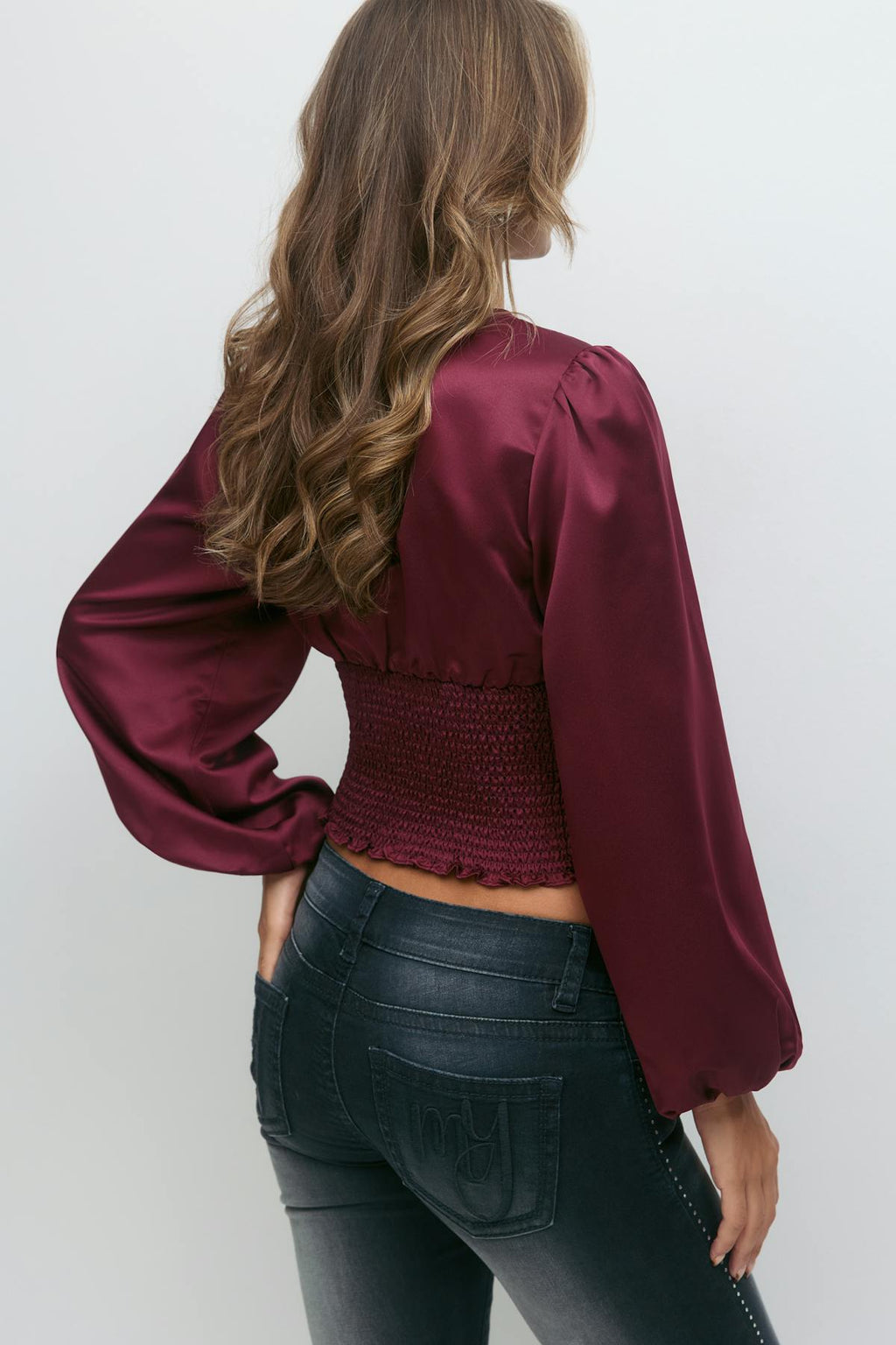 14+ satin smock blouse