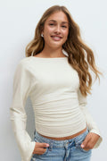 Y ruched long sleeve top