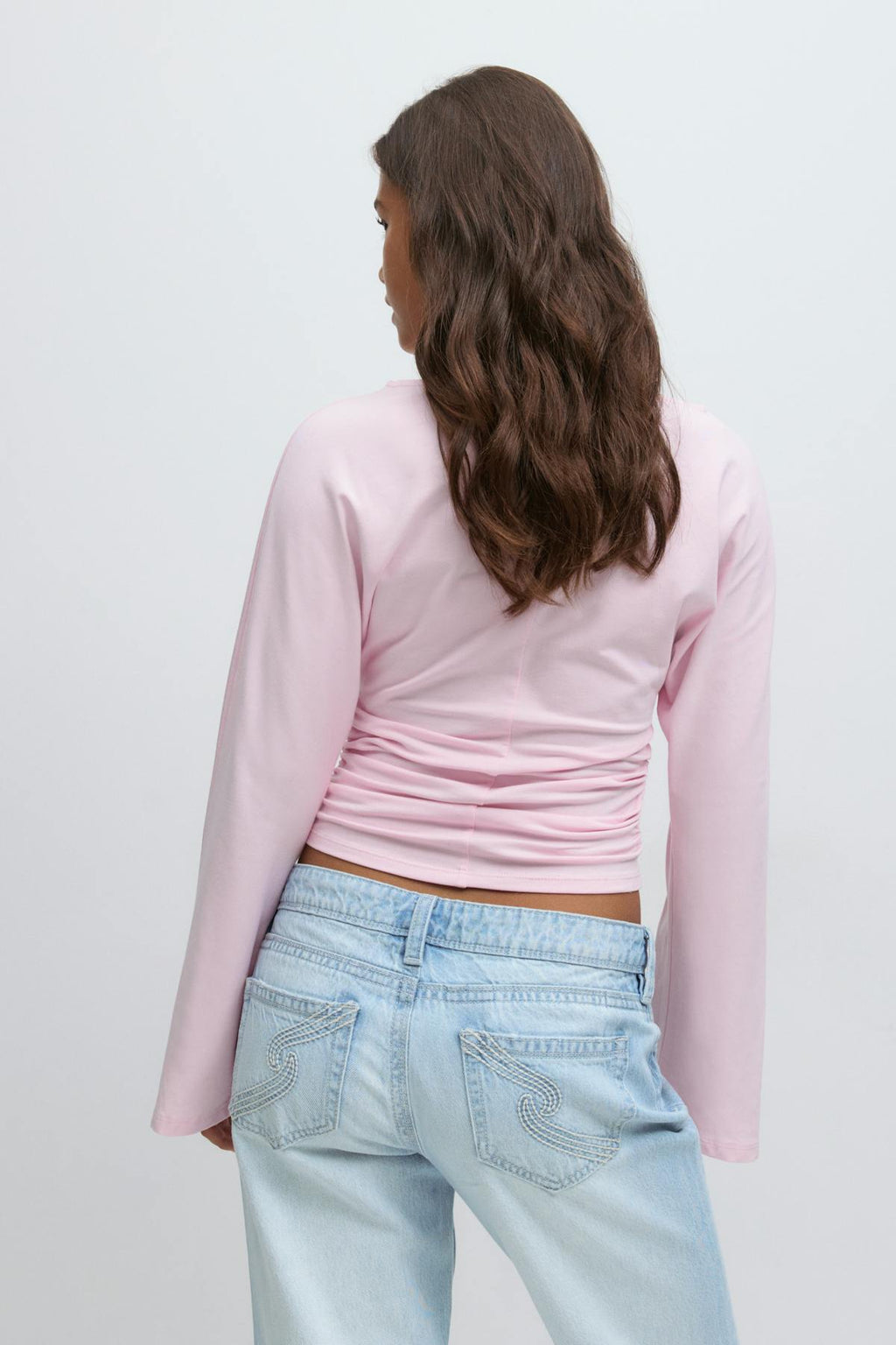 Y ruched long sleeve top