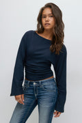 Y ruched long sleeve top